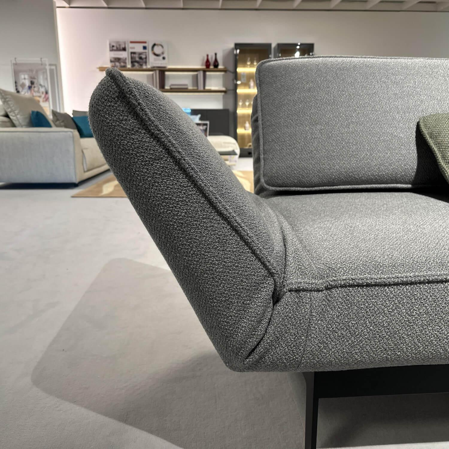 Rolf Benz - Sofa 386 Mera Stoff 24 551 Umbragrau Gestell Stahl Verkehrsschwarz Pulverbeschichtet Inklusive Kissen - 8