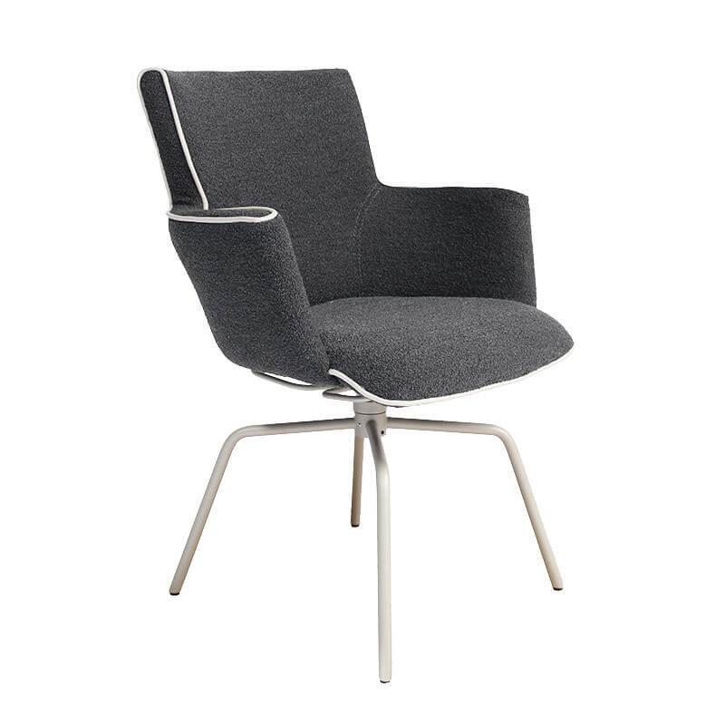 Musterring - 6er Set Stuhl Hannis Stoff Dunkelblau Gestell Metall Terra - 6