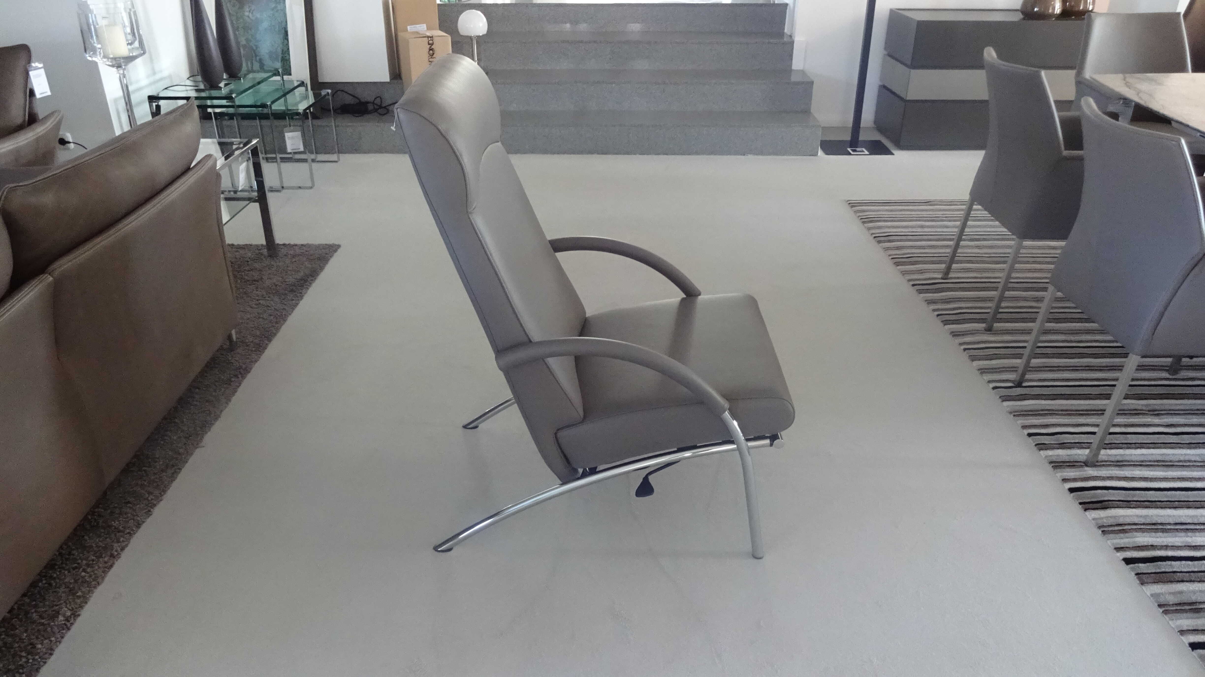 IP Design - Sessel Curve in Leder Grau - 3