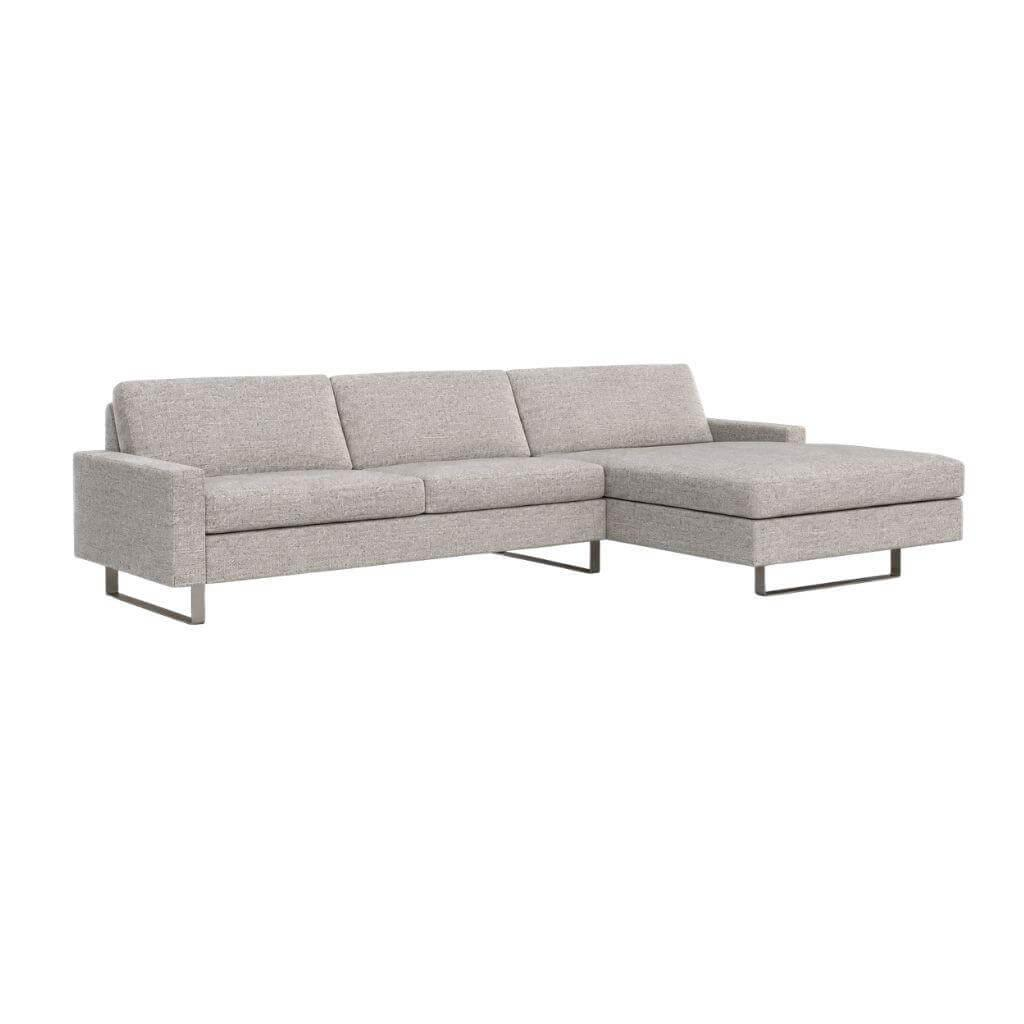 COR - Sofa Conseta Stoff 8156 Mint Grau Grün Füße Metallkufen Platin Feinstruktur - 1