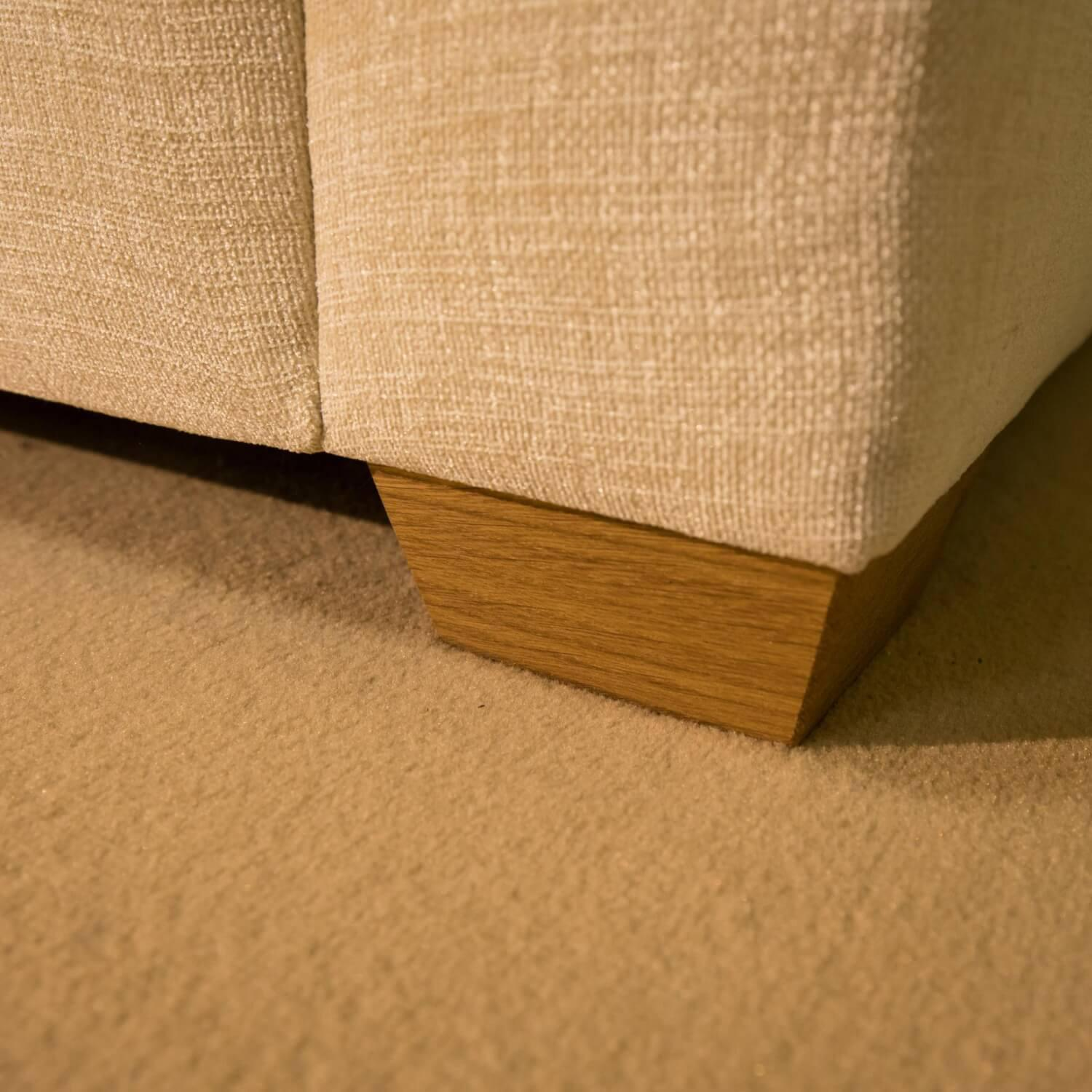 Natura - Eckgarnitur Brunswick Stoff Jennifer Basic Natur Füße Eiche Massiv Geölt Sitz Kaltschaum - 7