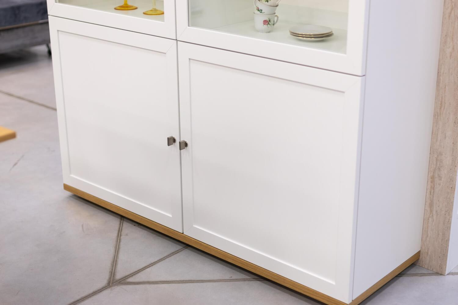 Hülsta - Highboard Vitrine Chalera Lack Reinweiß Natur Eiche - 5