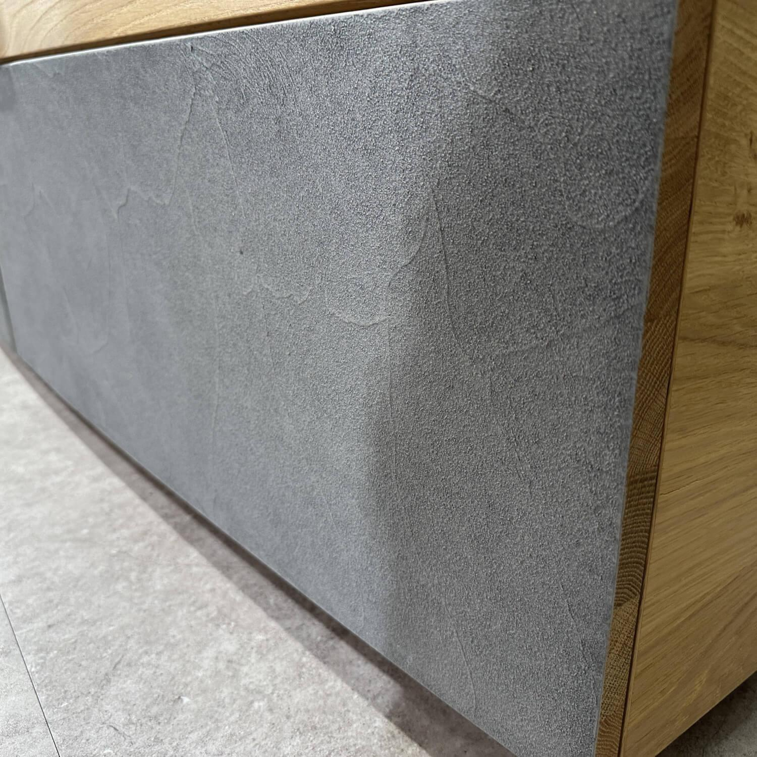 Voglauer - Wohnwand Opus Wildeiche Rustiko Schwarz Akzent Beton Mit Beleuchtung - 11