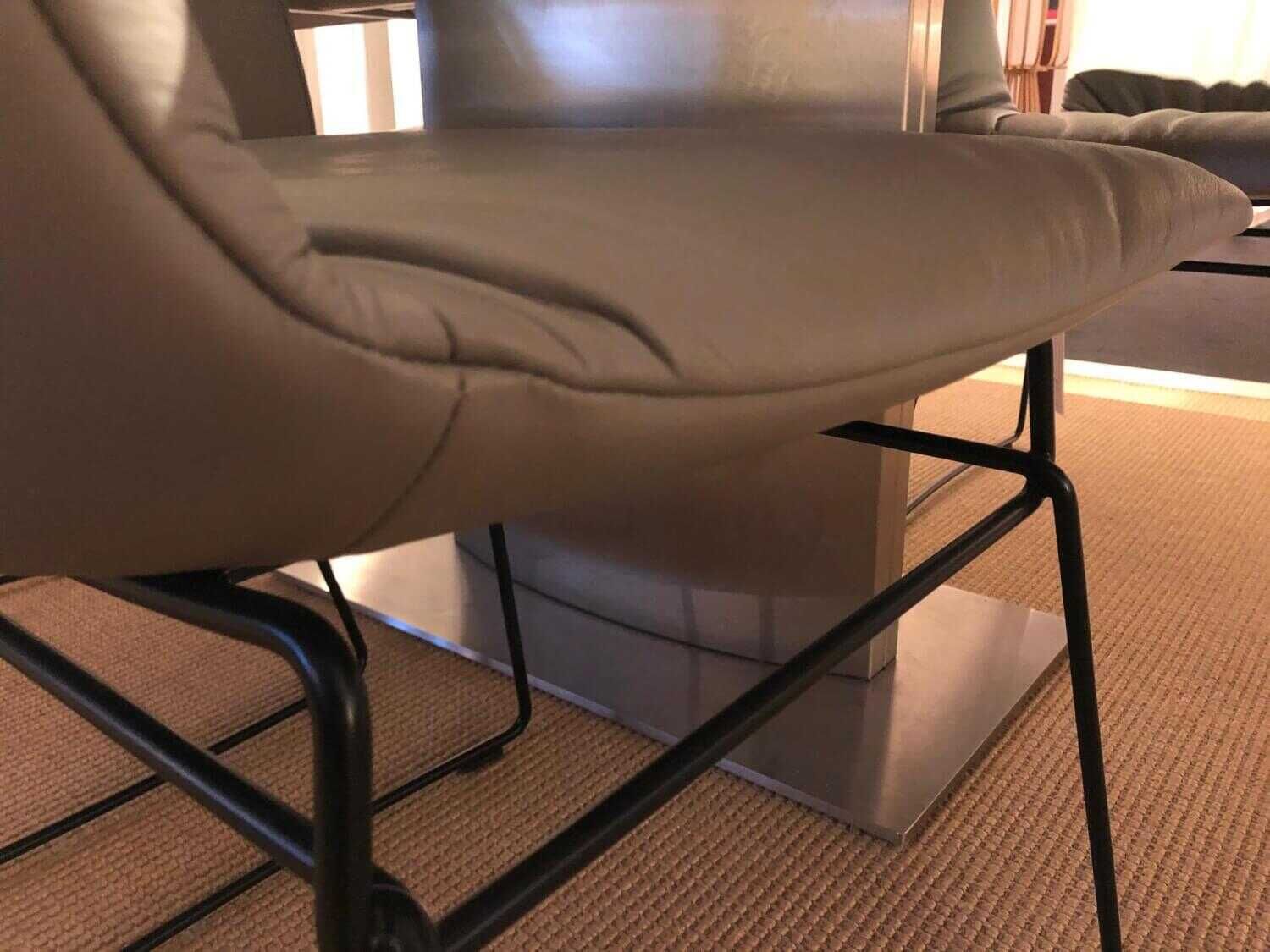 4er-Set Stühle Dexter 2057 Leder Grau
