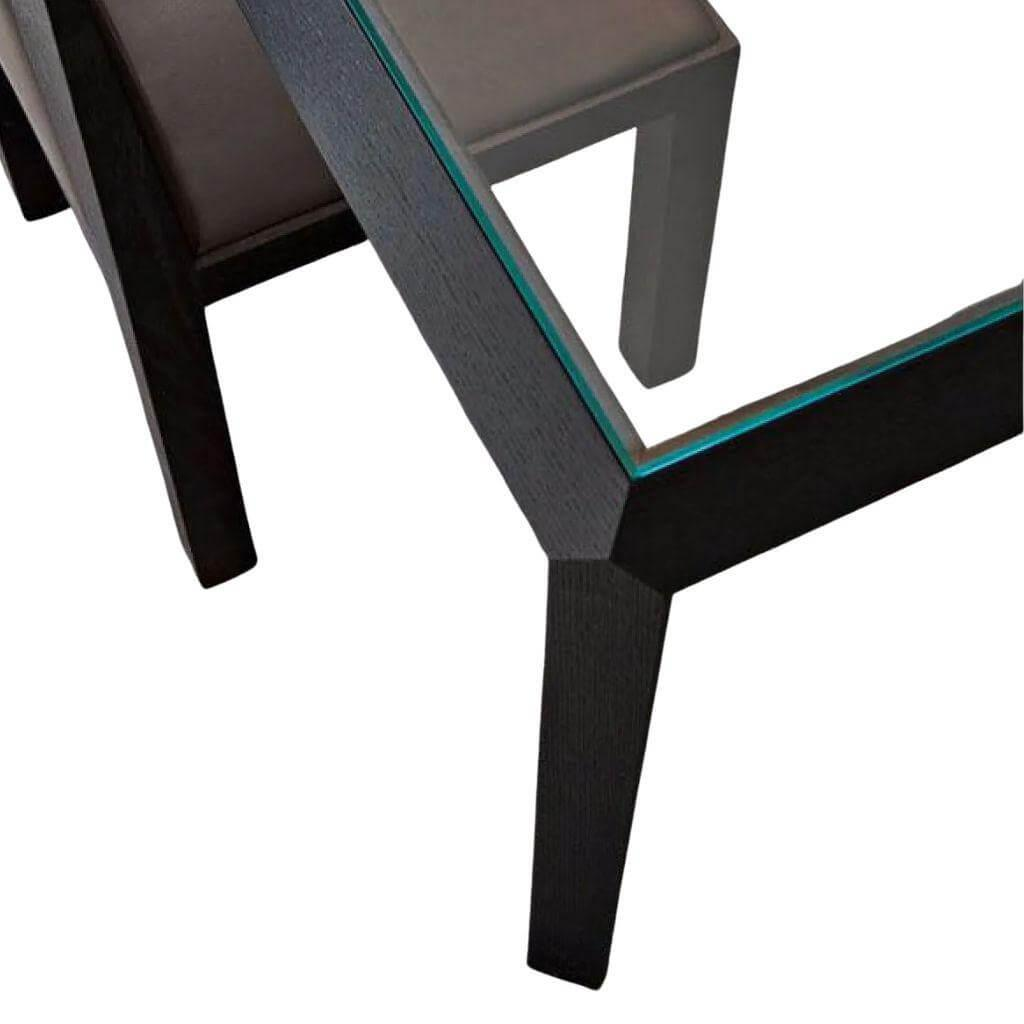 Molteni & C - Esstisch Grado 45 Platte Glas Gestell Eiche Schwarz - 3