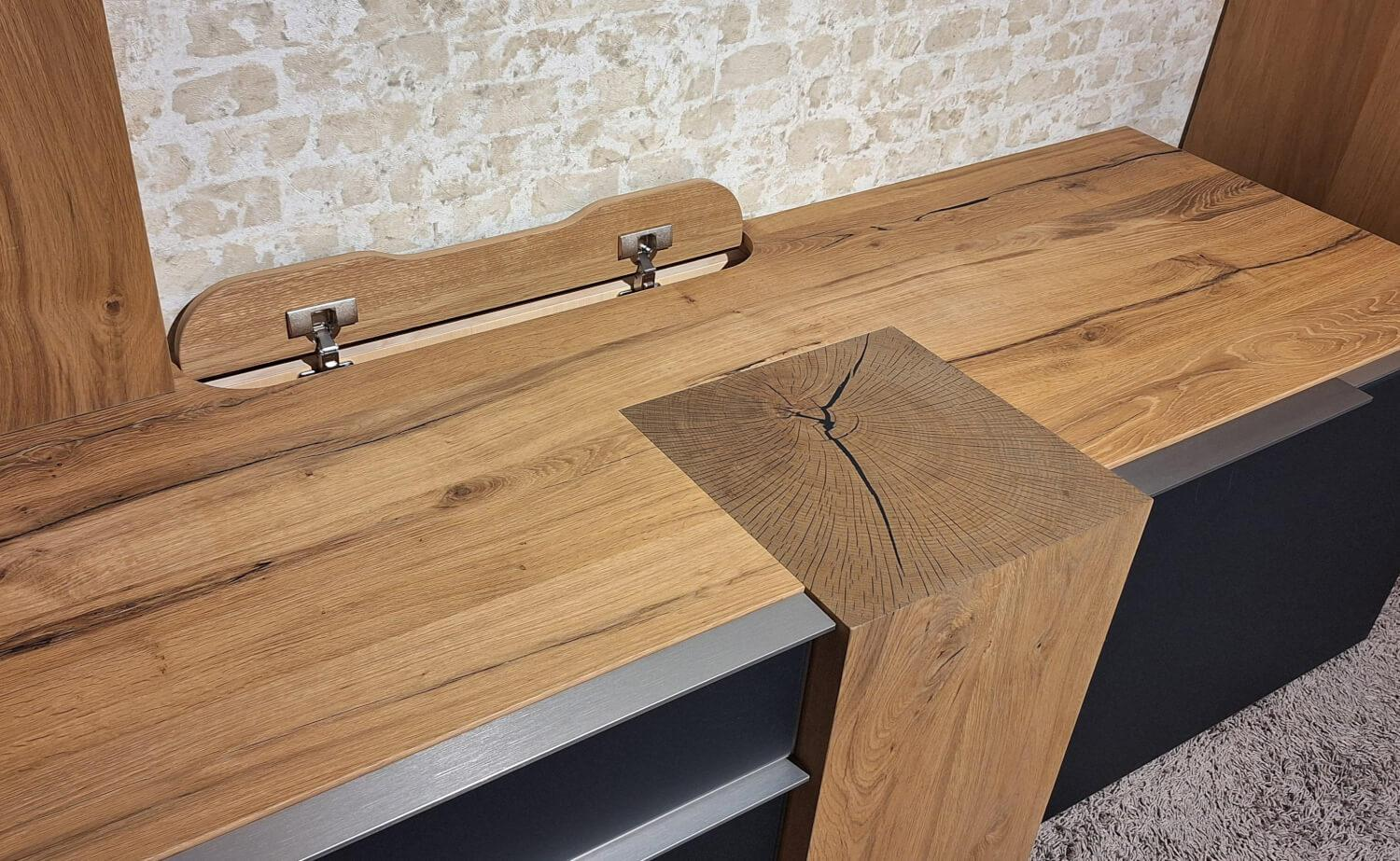 Voglauer - Wohnwand V-Alpin Eiche Altholz Furniert Glas Anthrazit - 9