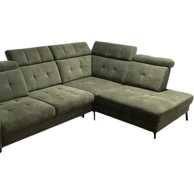 Musterring - Ecksofa MR 4615 Stoff Matrix Oliv Grün Füße Metall Schwarz Matt Mit Teilmotorischer Rückentiefenverstellung - 1