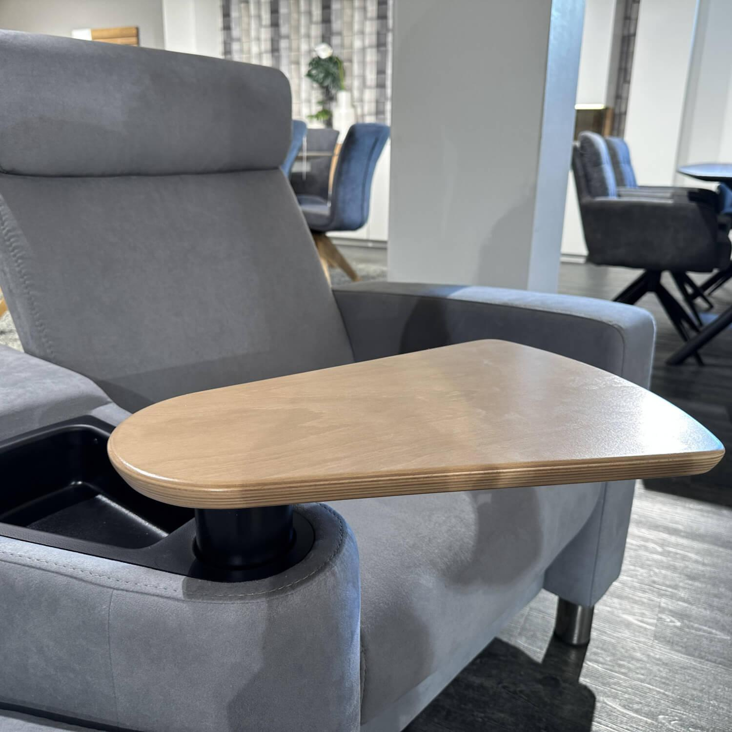 Stressless - Sofa Zweisitzer Arion 19 Hoch Bezug Dinamica Dark Grey Dunkelgrau Füße 88 Stahl Rund Sektortisch In Eiche - 7