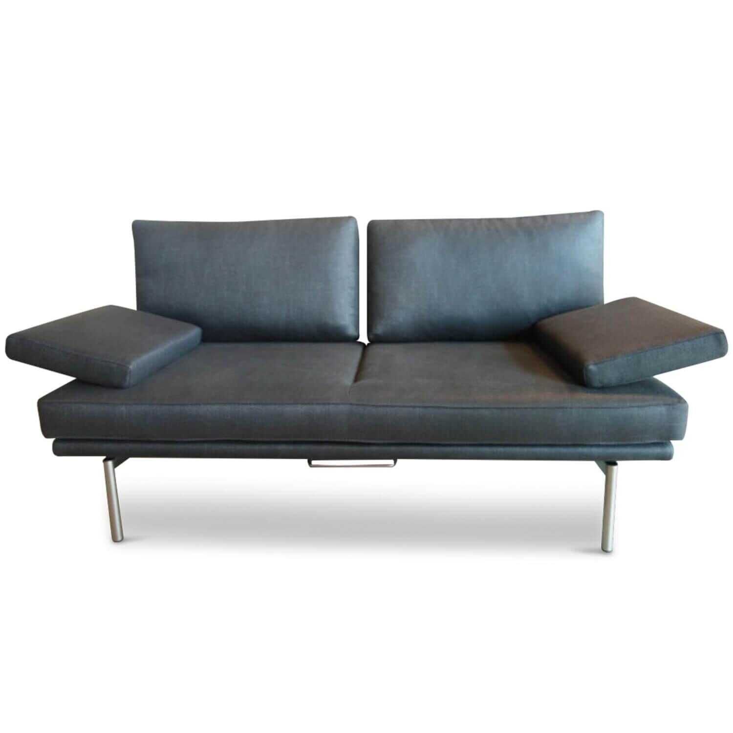 Sofa Living Platform Stoff Anthrazit 2-Sitzer