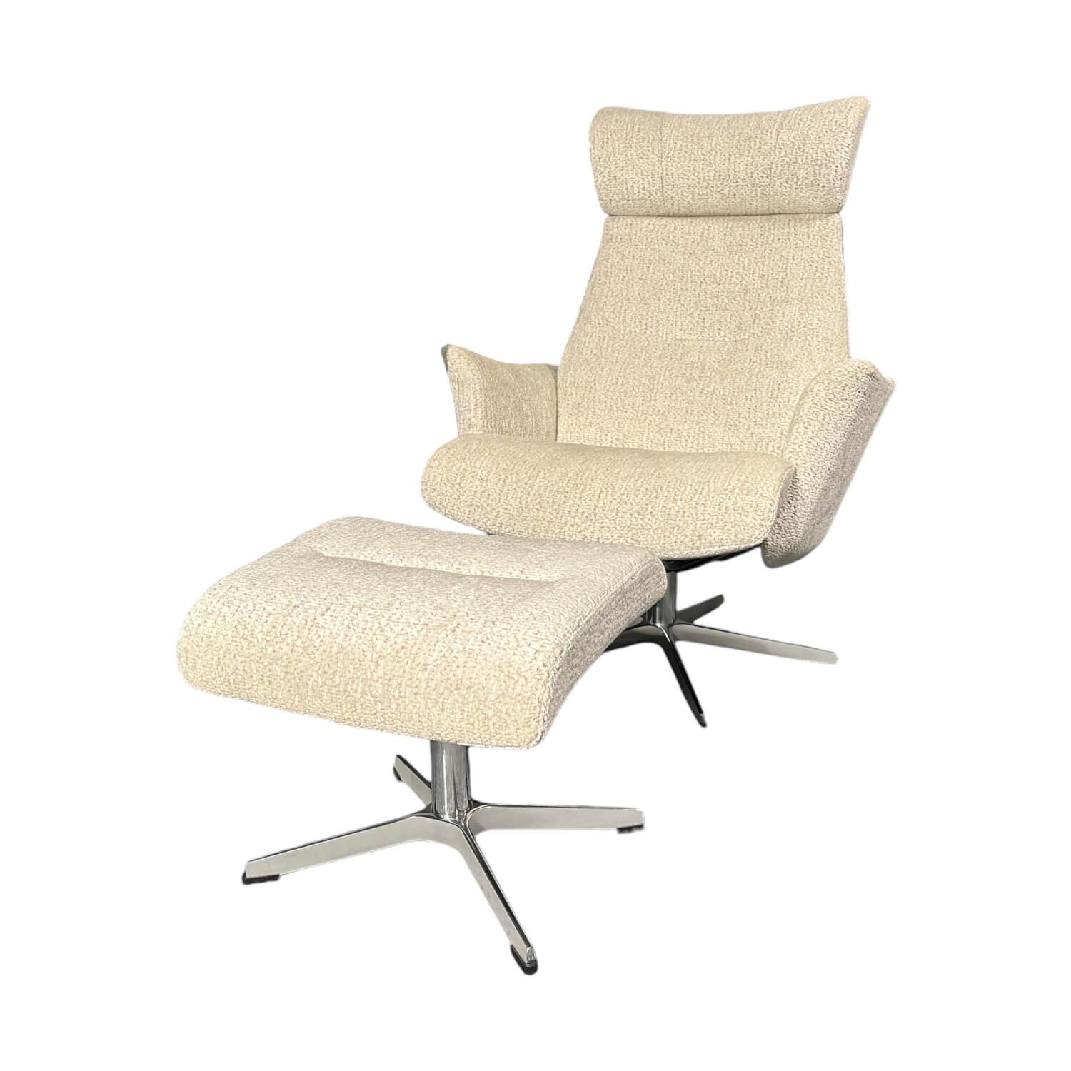 Conform - Relaxsessel Beyoung Stoff Mercedes 1429 03 Cream Creme Fuß Aluminium Inklusive Hocker - 1