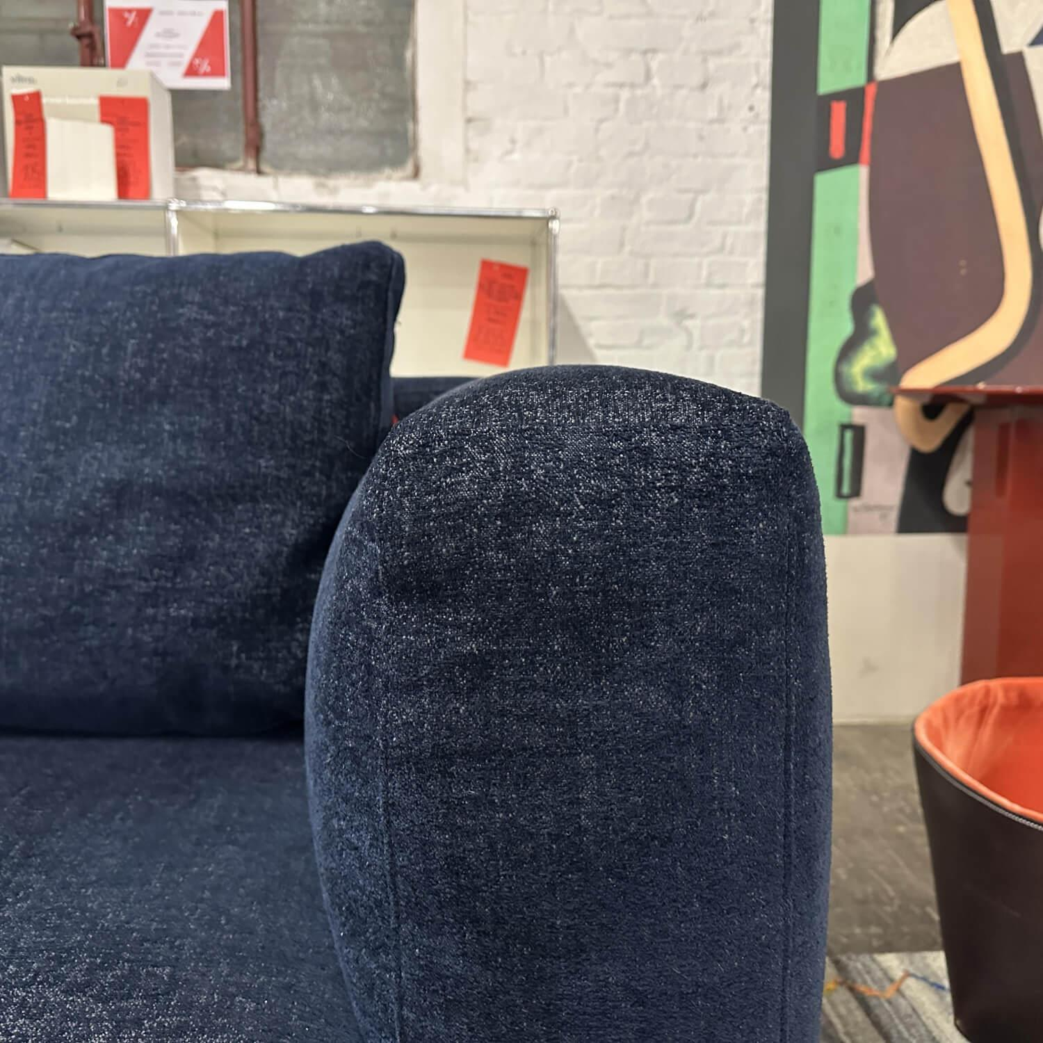 Cassina - Ecksofa Mex-Hi Stoff Luxor 13L034 Blu Notte Füße Metall Verchromt - 7