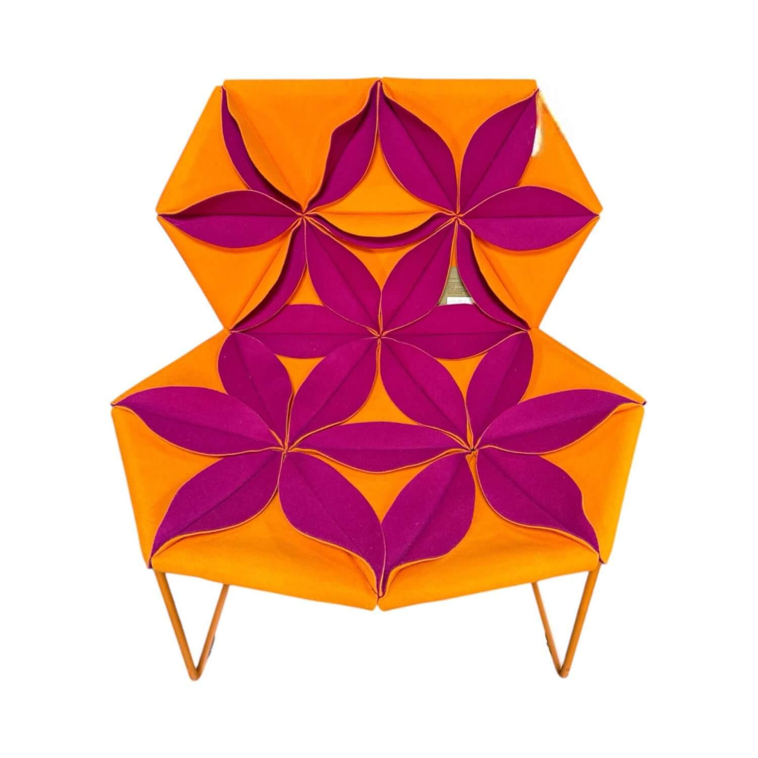 Moroso - Sessel Antibodi Stoff Kvadrat Divina 3 536 Orange Und 662 Violet Gestell Stahl Orange Lackiert Pantone 718 - 1