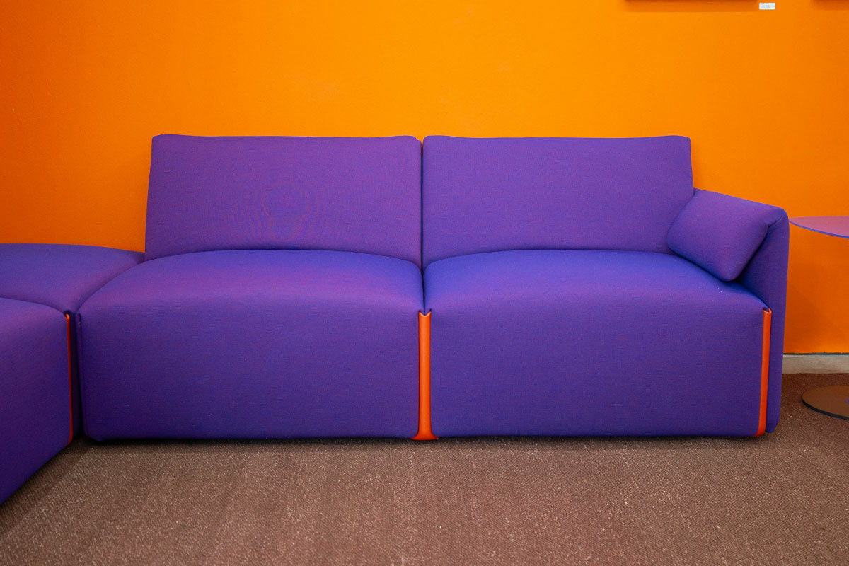 Magis - Ecksofagruppe Costume Stoff Kvadrat Uniform Melange 683 Lila Verbindungslemente Orange - 2