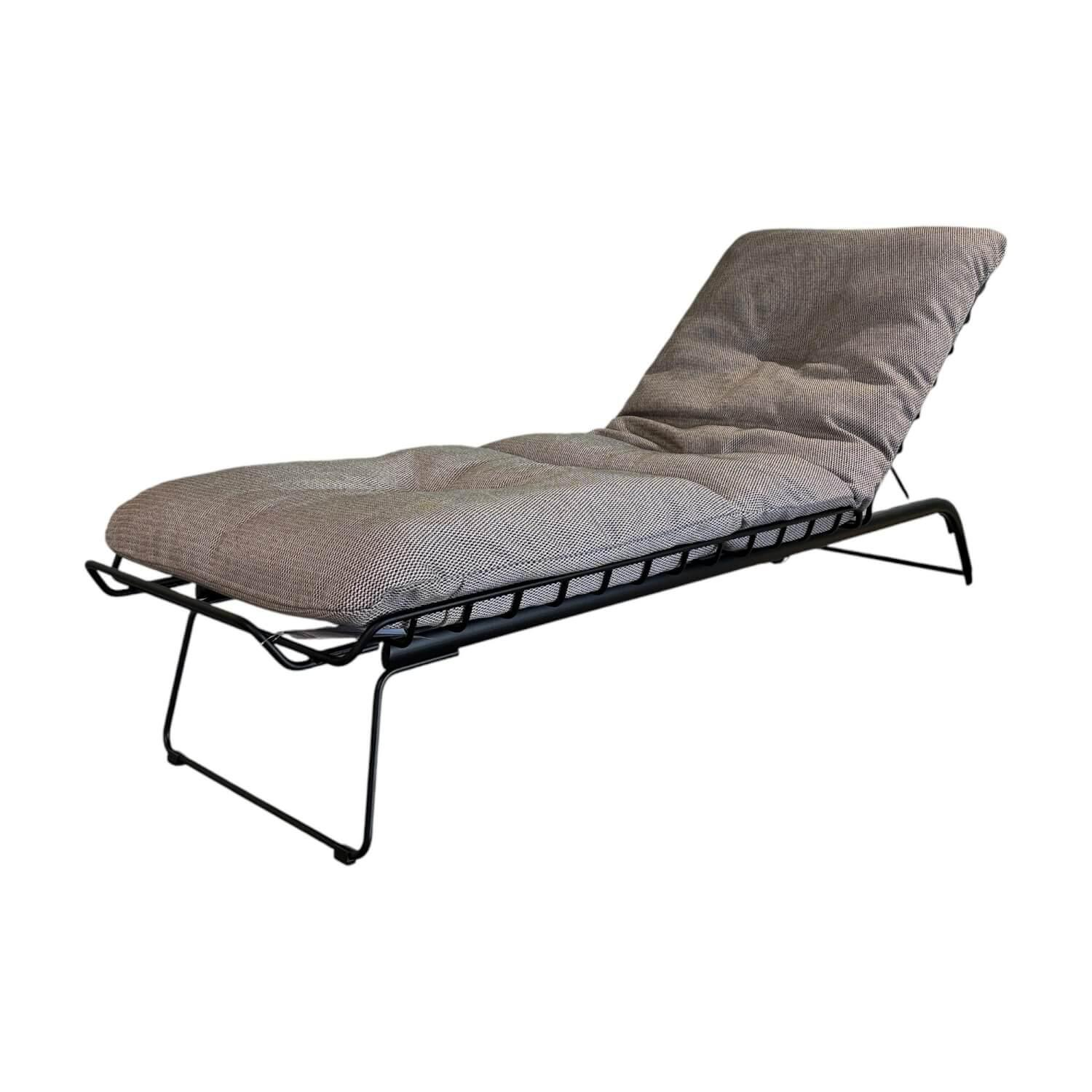 Freifrau - Outdoor Sunbed Liege Leyasol Stoff Loopi Pepper Grau Schwarz Gestell Schwarz Pulverbeschichtet - 1