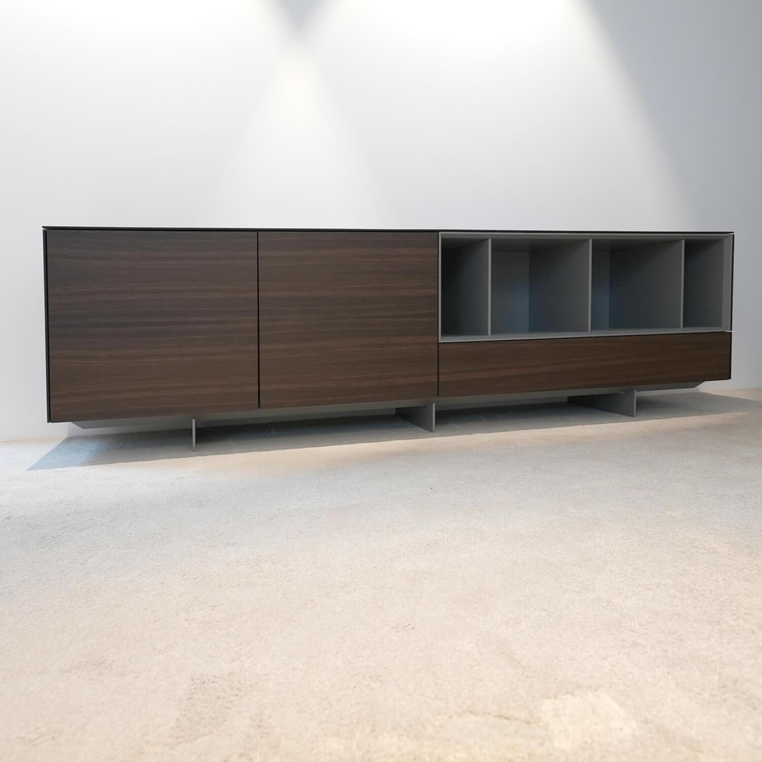 Kettnaker - Sideboard Korpus Holz Rauch Regalfächer Und Fußgestell Vulkangrau - 5