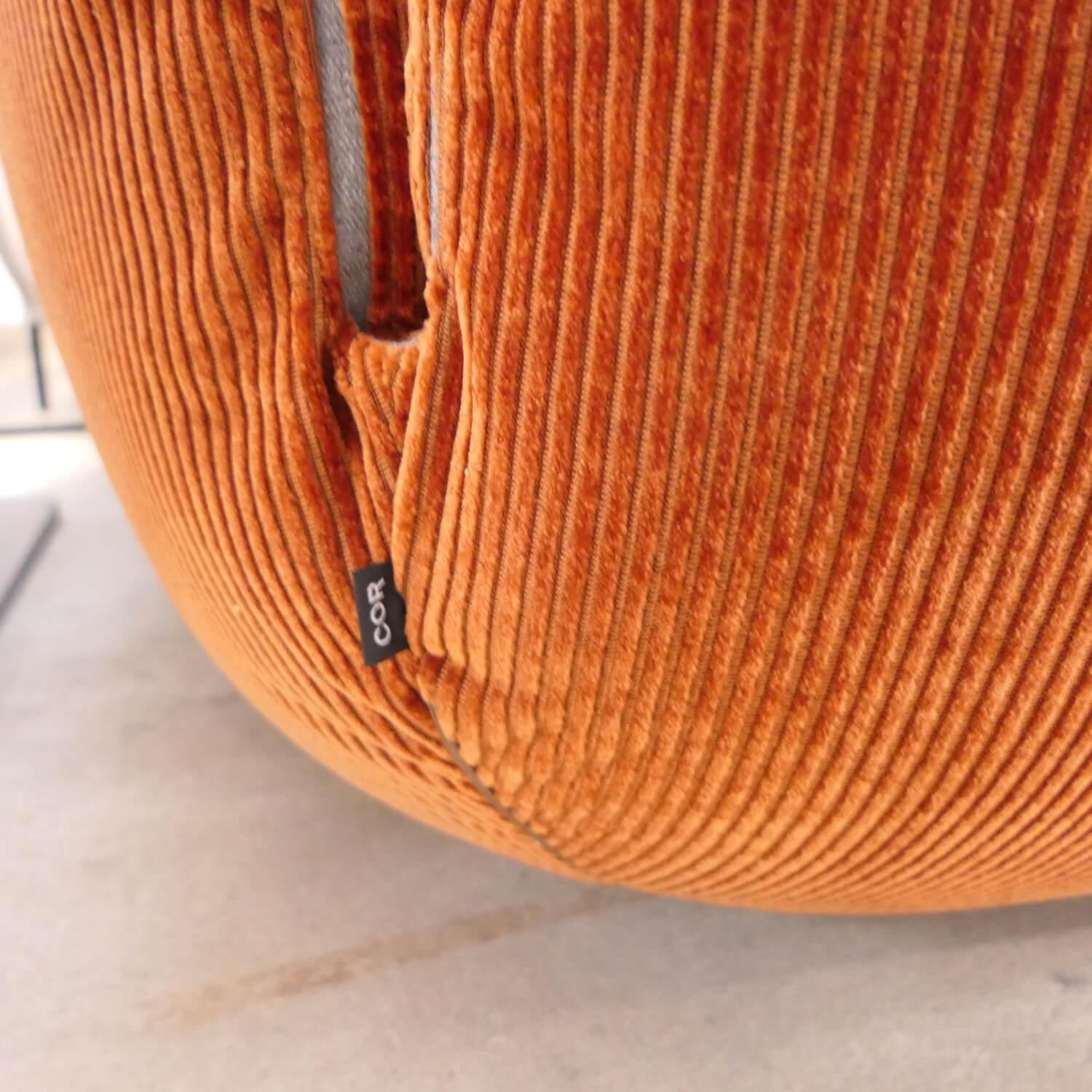 COR - Sofa Jalis 21 Stoff 9072 Kürbis Orange Rot Nahtband 5091 Mittelgrau - 7