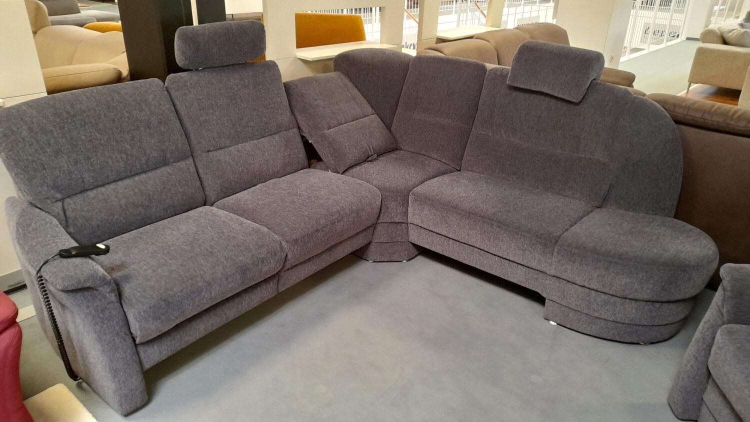 Arco - Ecksofa 50003 Stoff Dana Stahl mit Relaxsessel und verschiedenen Funktionen - 6