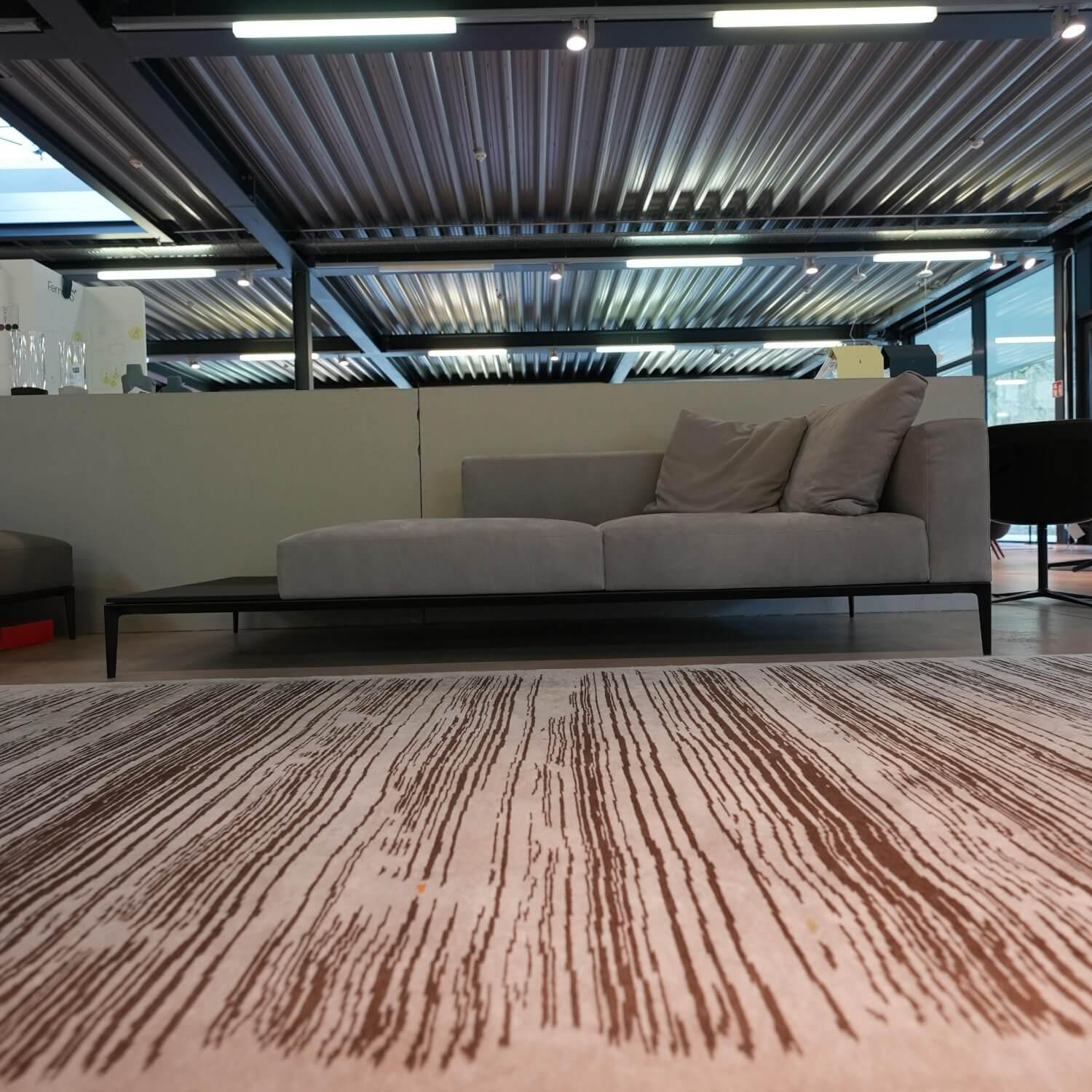 Walter Knoll - Recamiere Jaan Living 783 25 Cover Leather Velvet Chia Gray With Storage Board Saddle Black Black And Cushions - 2