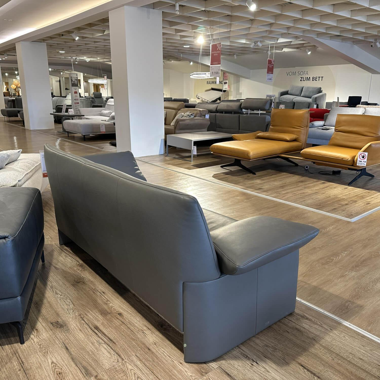 Jori - Sofa 3-Sitzer Linea JR-8700 Leder Lipano Dolphin Grau Braun - 6