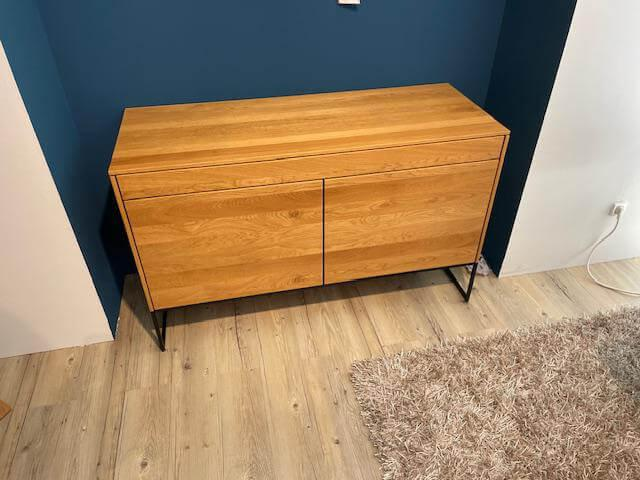 Team 7 - Sekretär Filigno Eiche Massiv Natur Geölt Kufen Matt Schwarz Pulverbeschichtet - 5