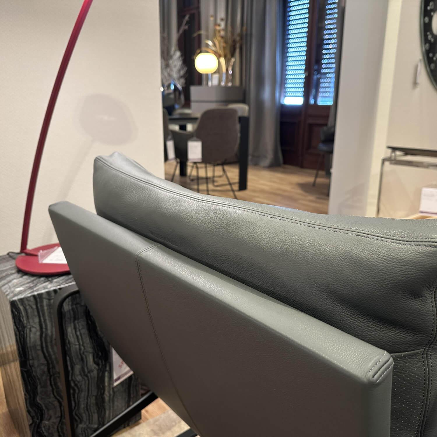 Walter Knoll - Sessel Fabricius Leder Congress Basalt Grau Gestell Metall Schwarz Pulverbeschichtet (2 Stück auf Lager) - 8