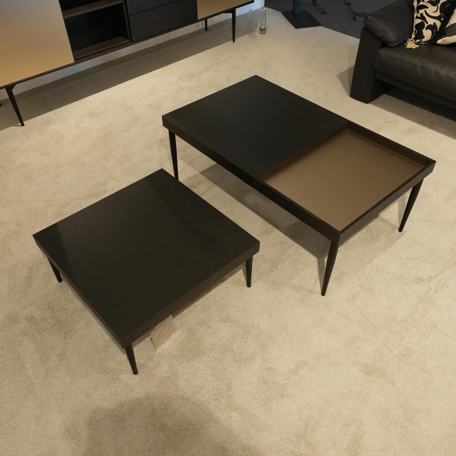 Gwinner - Wohnwand Bera Eiche Satin Terra Schwarz Gold Inklusive Couchtisch - 7