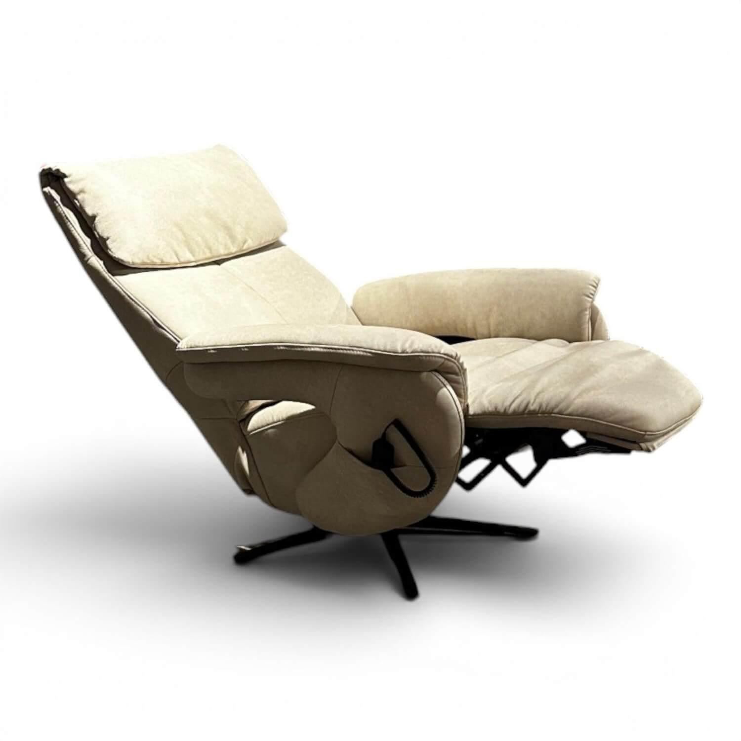 himolla - Sessel 7304 L Maxi Leder 24 Longlife Rustika Küste Beige Gestell Metall Schwarz Mit Elektrischer Verstellung - 3