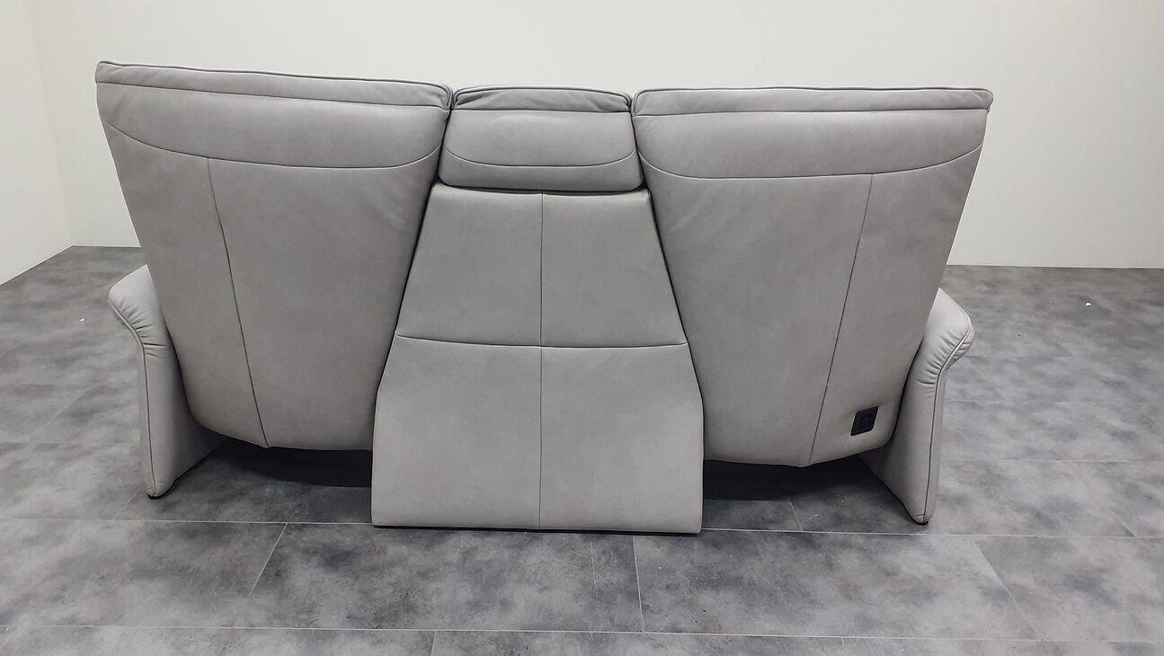 himolla - Sofa 4464 Leder Eleganza Koala Grau Füße Metall Anthrazit Inkl. Elektrischer Kopfteilverstellung - 4