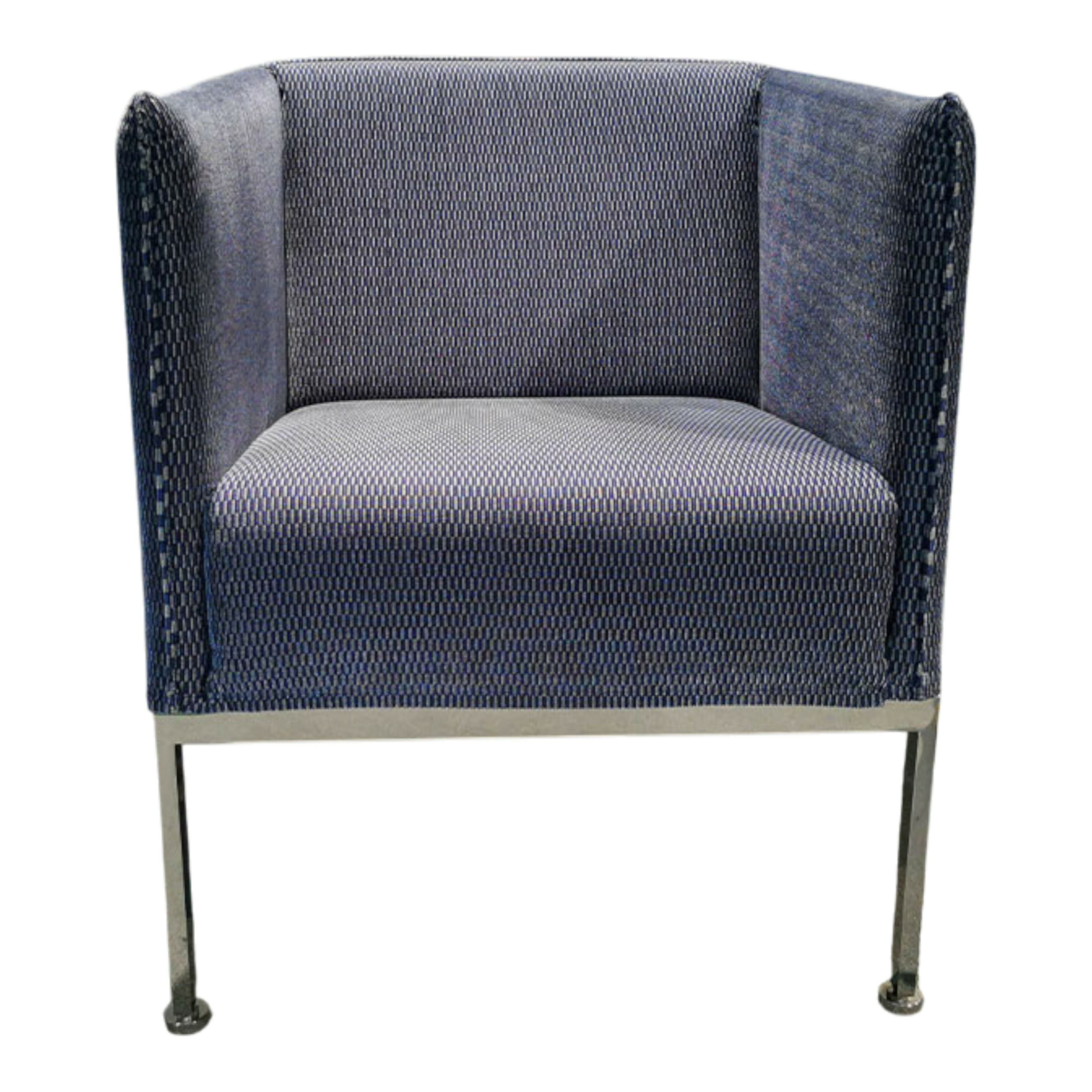 Brühl - Sessel Randolph Stoff 4495 0063 Dunkelblau Gestell Chrom Glänzend - 1