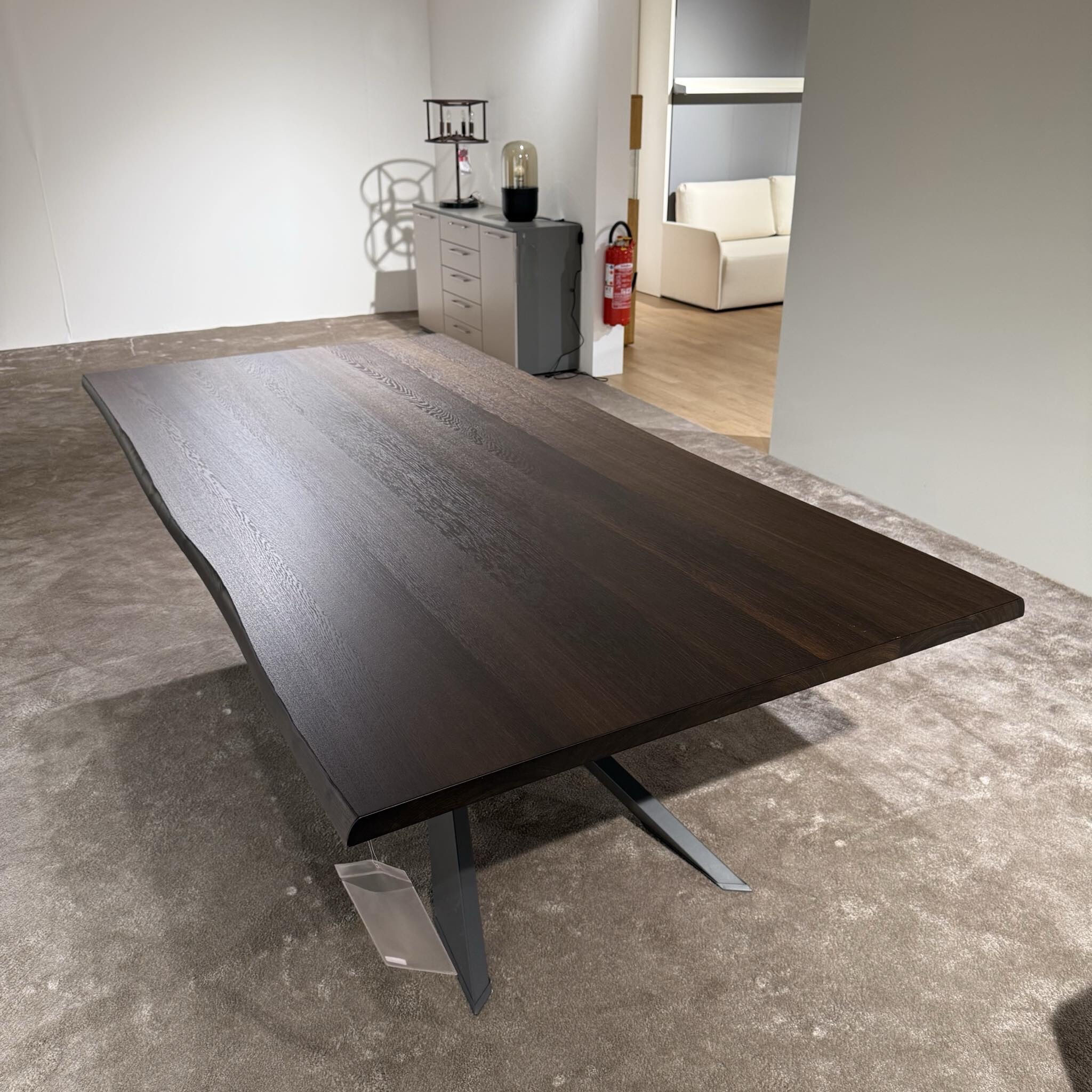 Cattelan Italia - Esstisch Spyder Wood Platte Eiche Verbrannt Gestell Stahl Graphit Matt Grau Lackiert - 6