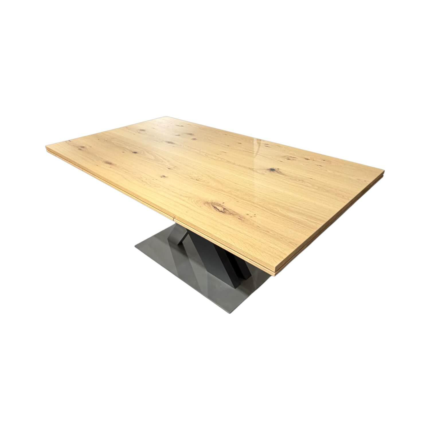 Gwinner - Esstisch ET612-180 Platte Balkeneiche Natur Lackiert Gestell Metall Seidenmatt Anthrazit - 1