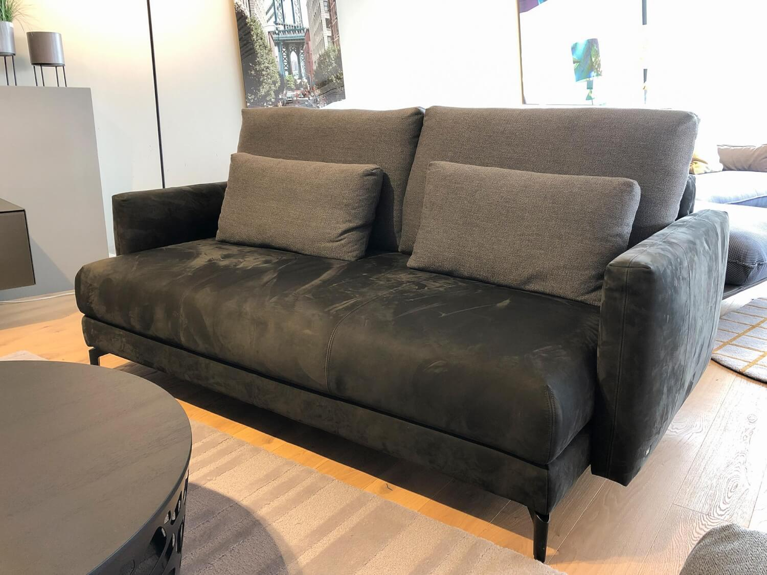 Rolf Benz - Sofabank Nuvola Bezug Leder 42.400 Anthrazitgrau Aluminiumgussfuß Verkehrsschwarz - 2
