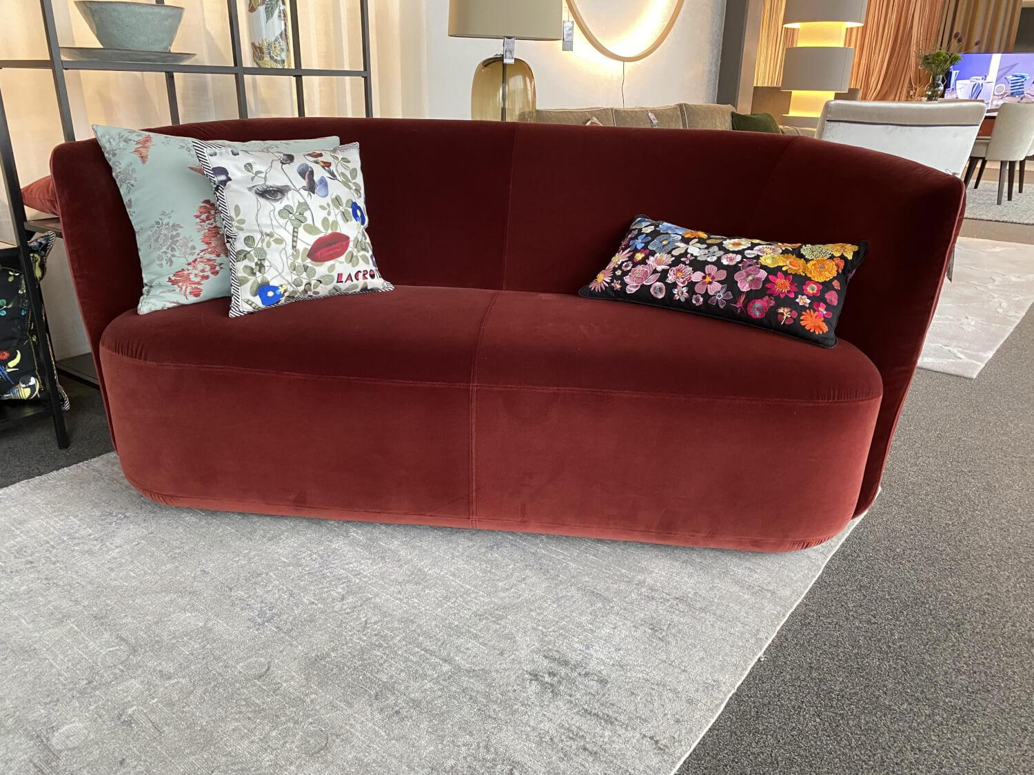 Christine Kröncke - Sofa Ophelia cover fabric chestnut red-brown frame solid wood - 4