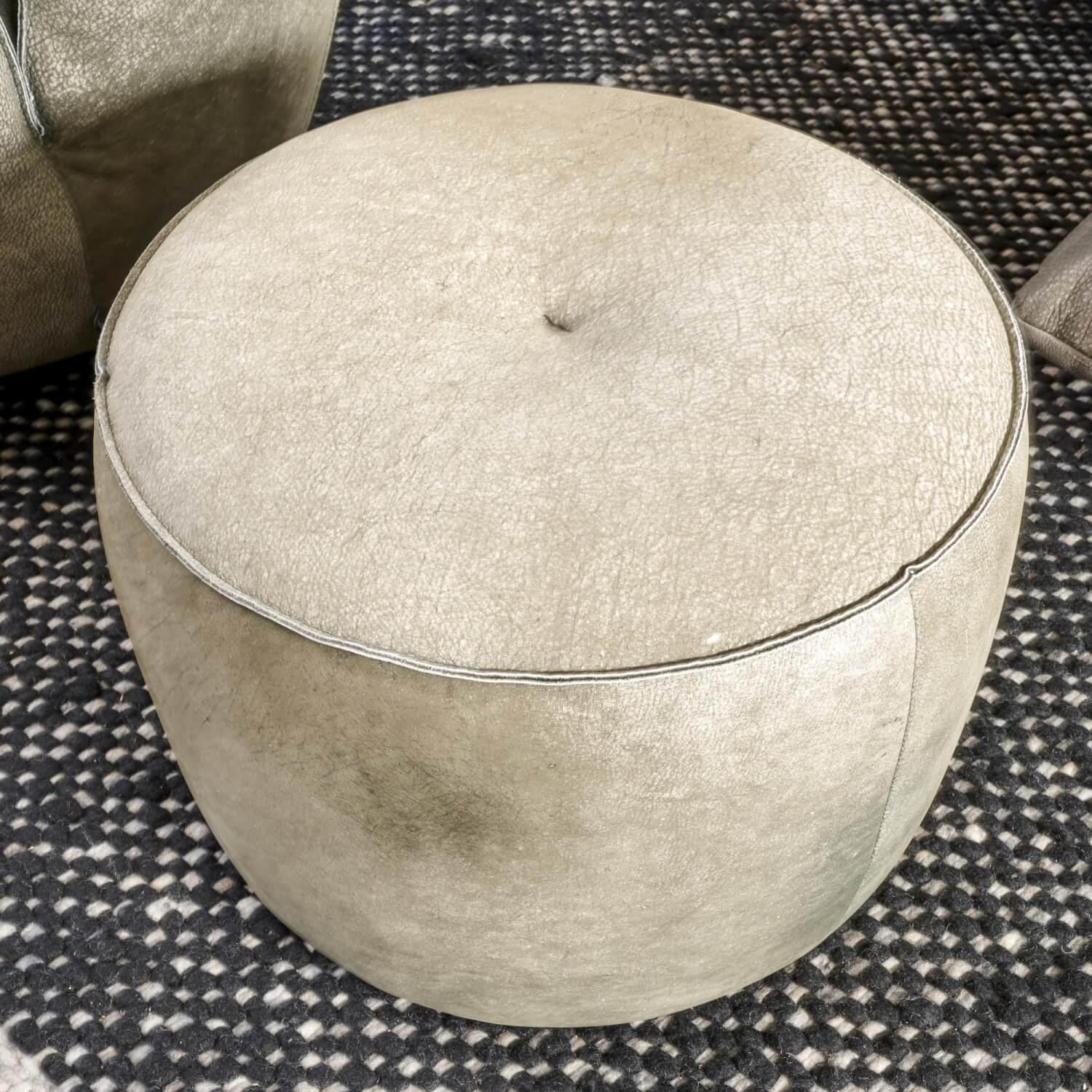 Bullfrog - Sessel Blobb Drehbar Bezug Leder Desperado Elefant 2120/63 Grau Mit Schaukelfunktion Inklusive Hocker - 10