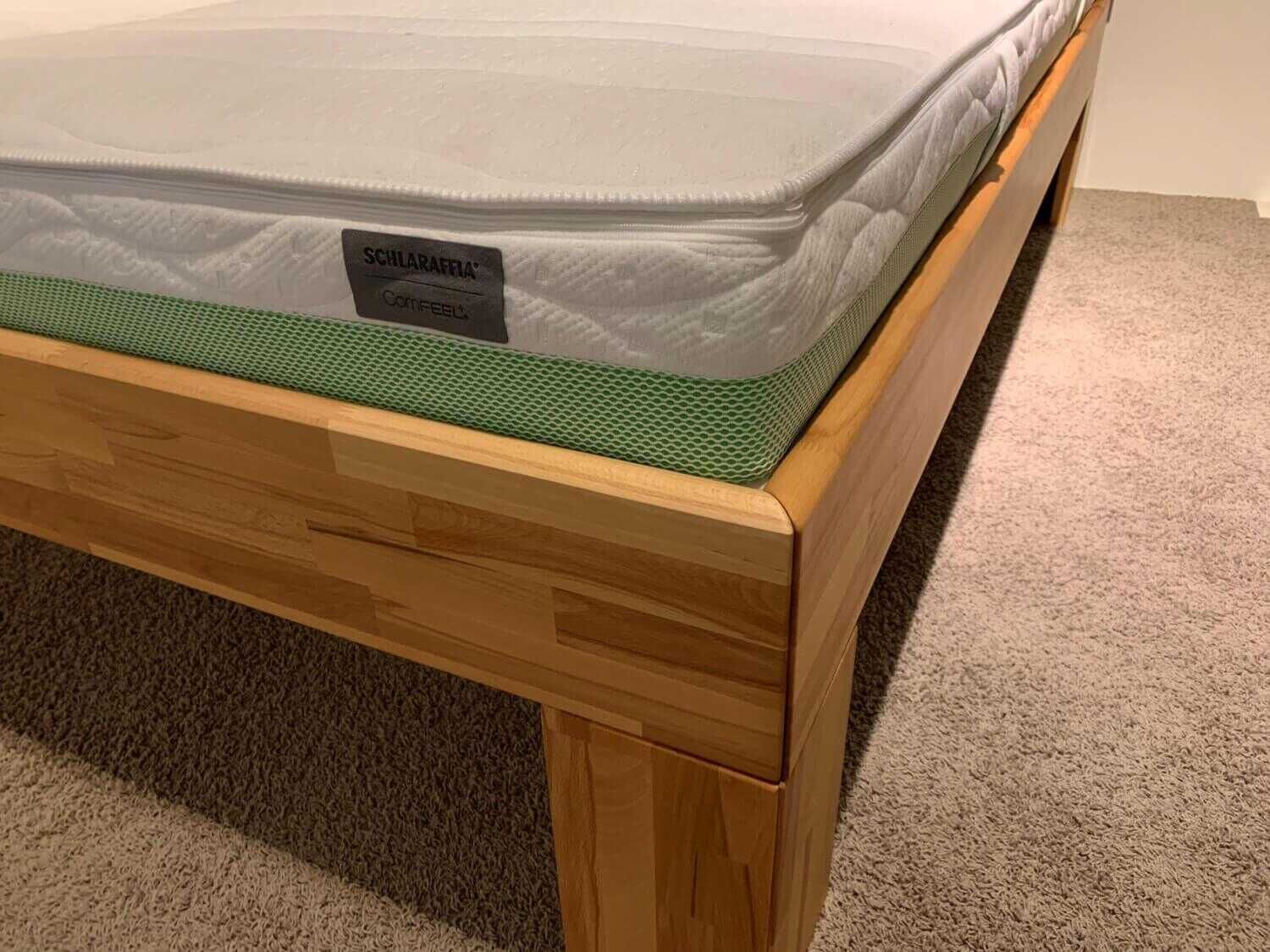 Hasena - Bett Wood-Line Kernbuche mit 2 Matratzen H3 - 5
