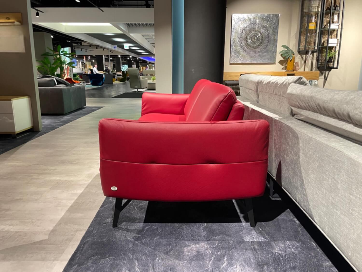 himolla - Sofa 2-Sitzer Waldkirchen R Leder 33 Longlife Soft Chianti Rot Gestell Metall Anthrazit Pulverbeschichtet - 10