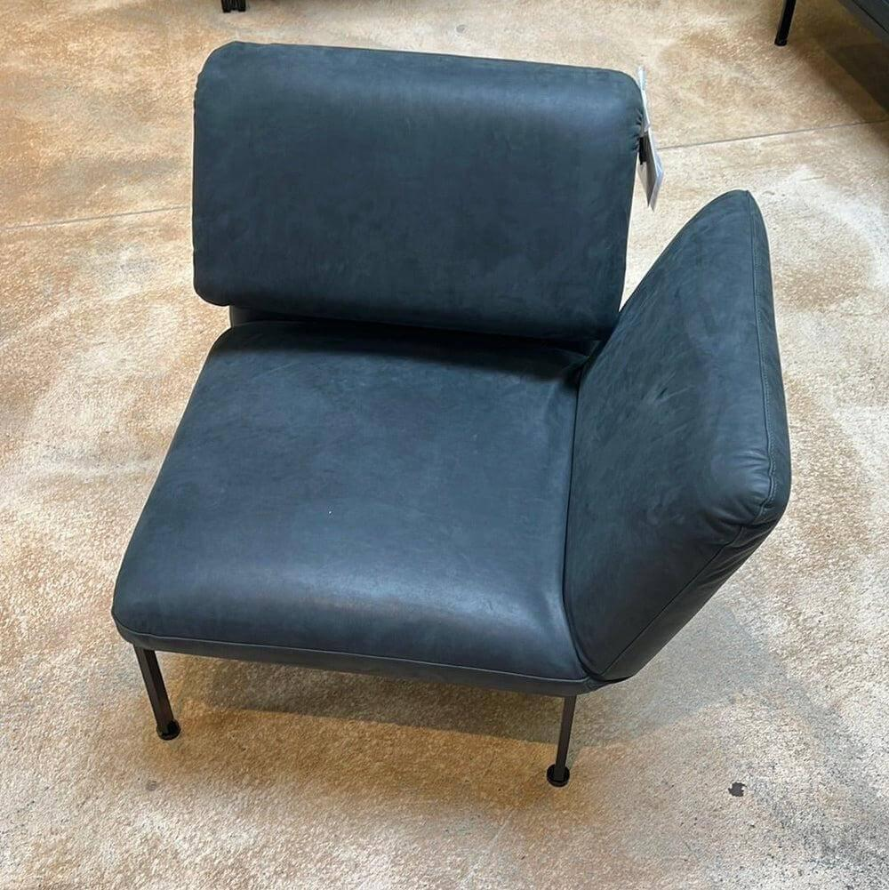 Brühl - Sessel Roro Small Leder Glove Schwarz Gestell Schwarz Pulverbeschichtet Mit Rollen Schwarz - 7