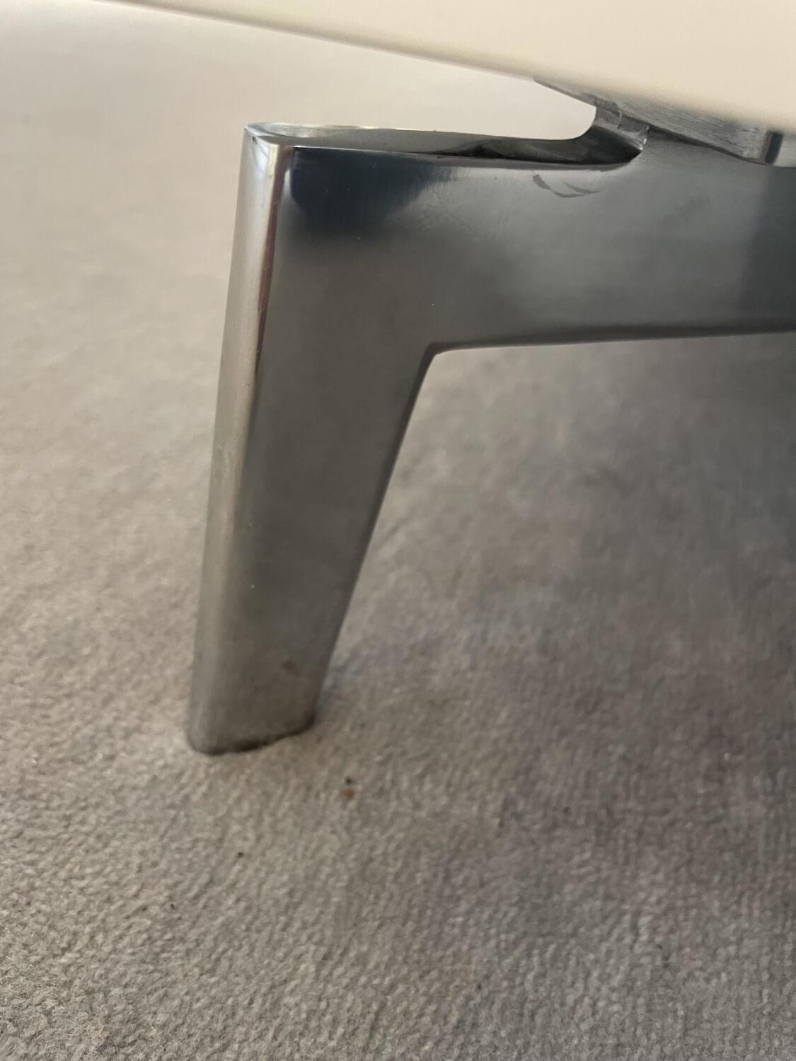 Möller Design - Systembett MD13 Stoff Maple 742 Grau Meliert Rahmen Lack Matt Weiß 003 Füße Metall NQ Aluminium ohne Rost ohne Matratzen - 5