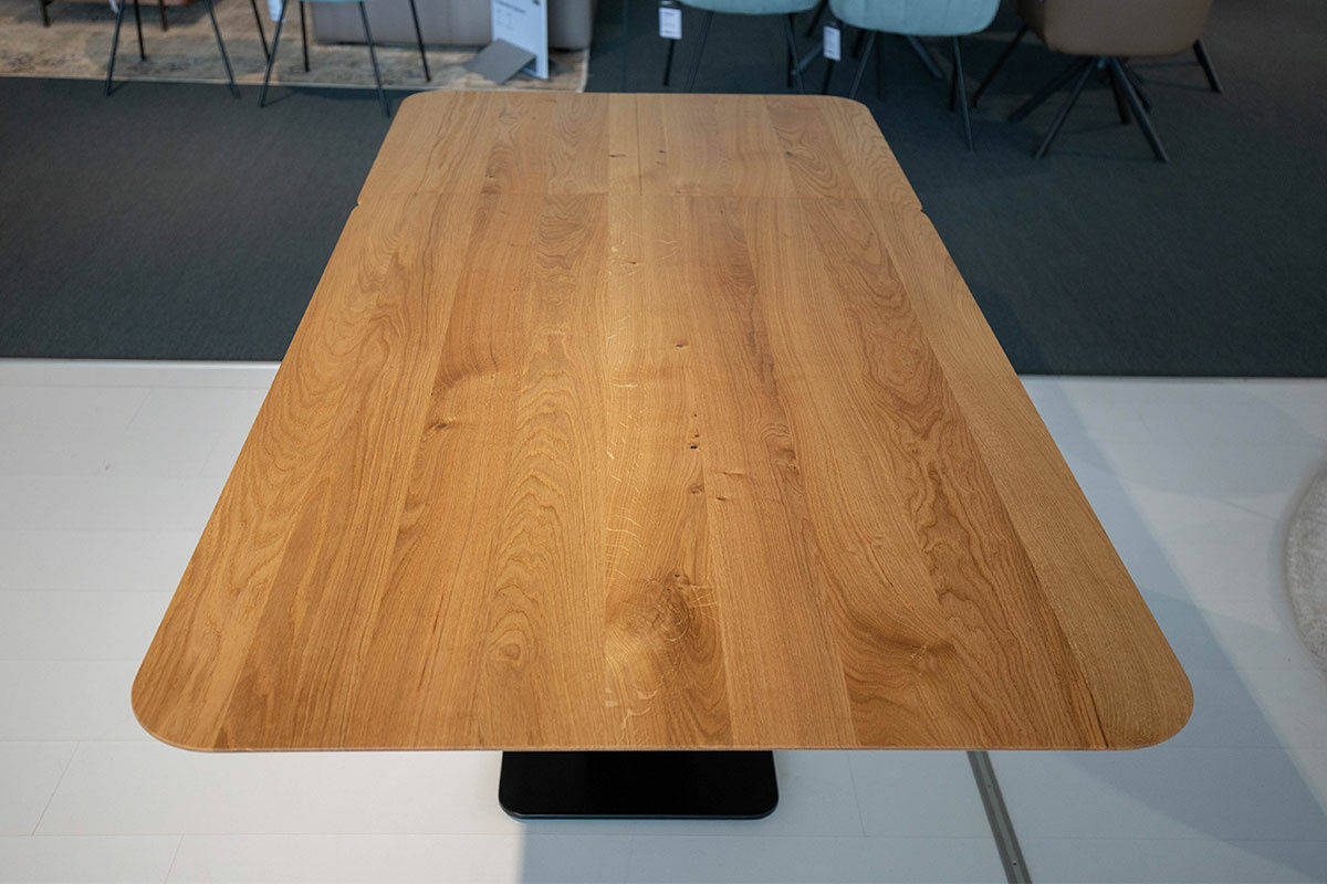 Bacher - Esstisch Tamino Ausziehbar Platte Eiche Massiv Natur Gewachst Gestell Lack Matt Tiefschwarz - 6