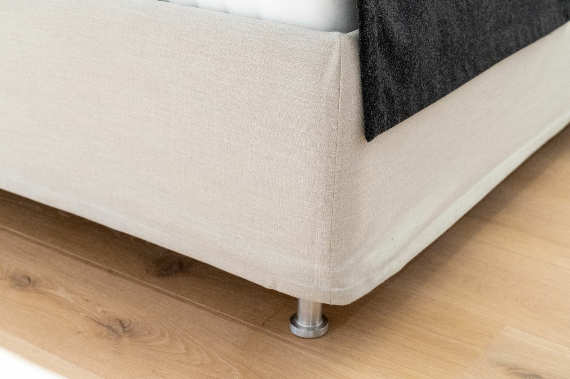 Schramm - Doppelbett Gala GA28-S-3B Stoff Max 220 Beige Uni Fuss MS 20 Alu Matt Ohne Matratze Und Untermatratze  - 5