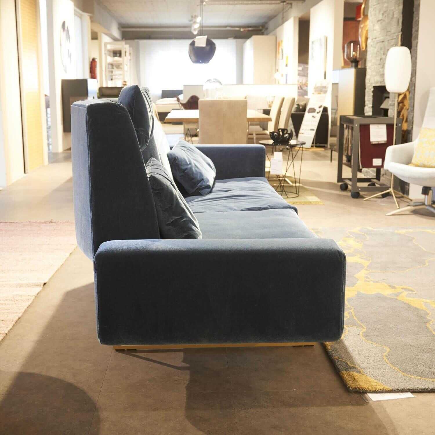 Sofa Embrace 3-Sitzer Asymmetrisch Stoff 4473 Blau mit Bank