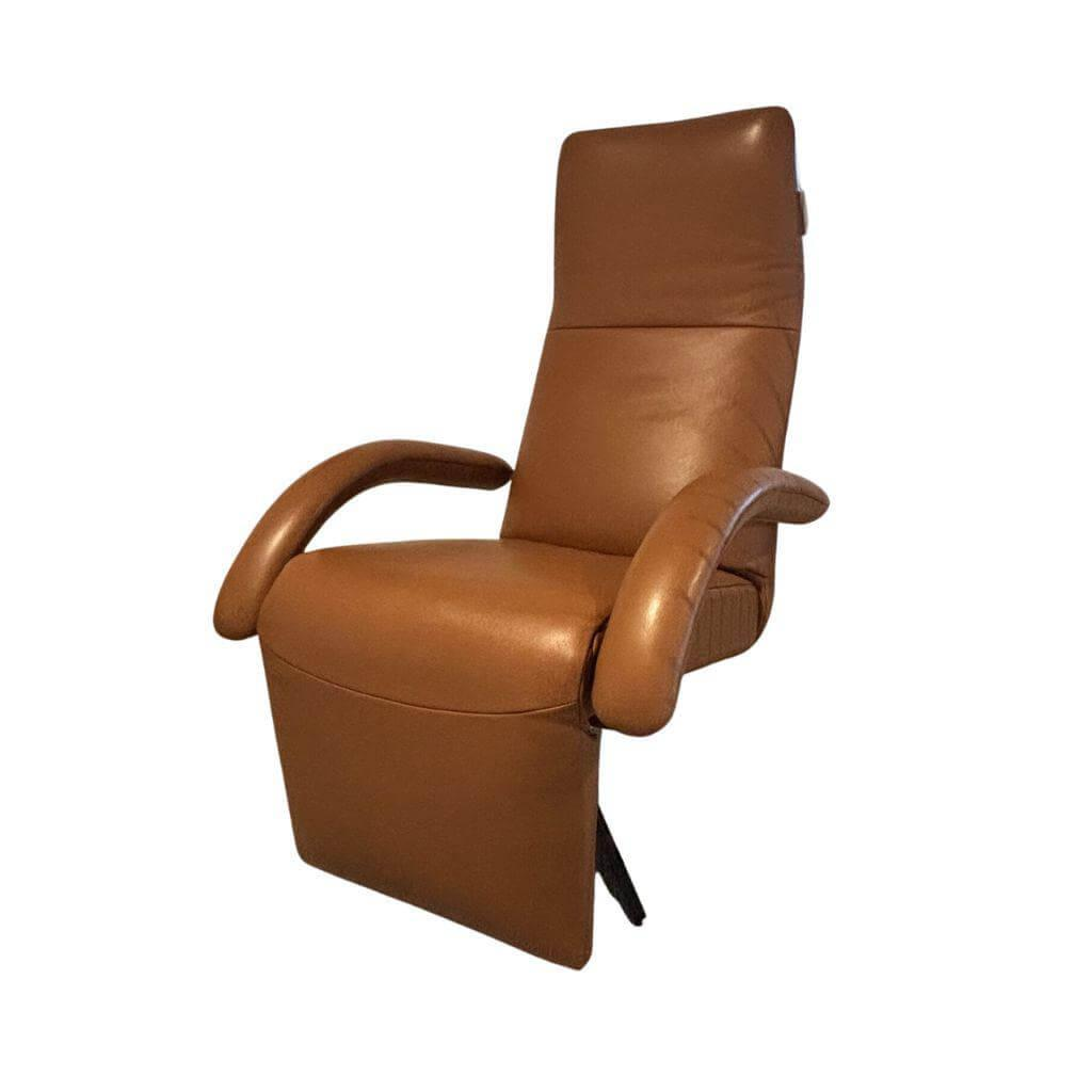 Jori - Relaxsessel Yoga Multi-Move Medium Leder Braun Sternfuß Metall Verchromt - 1