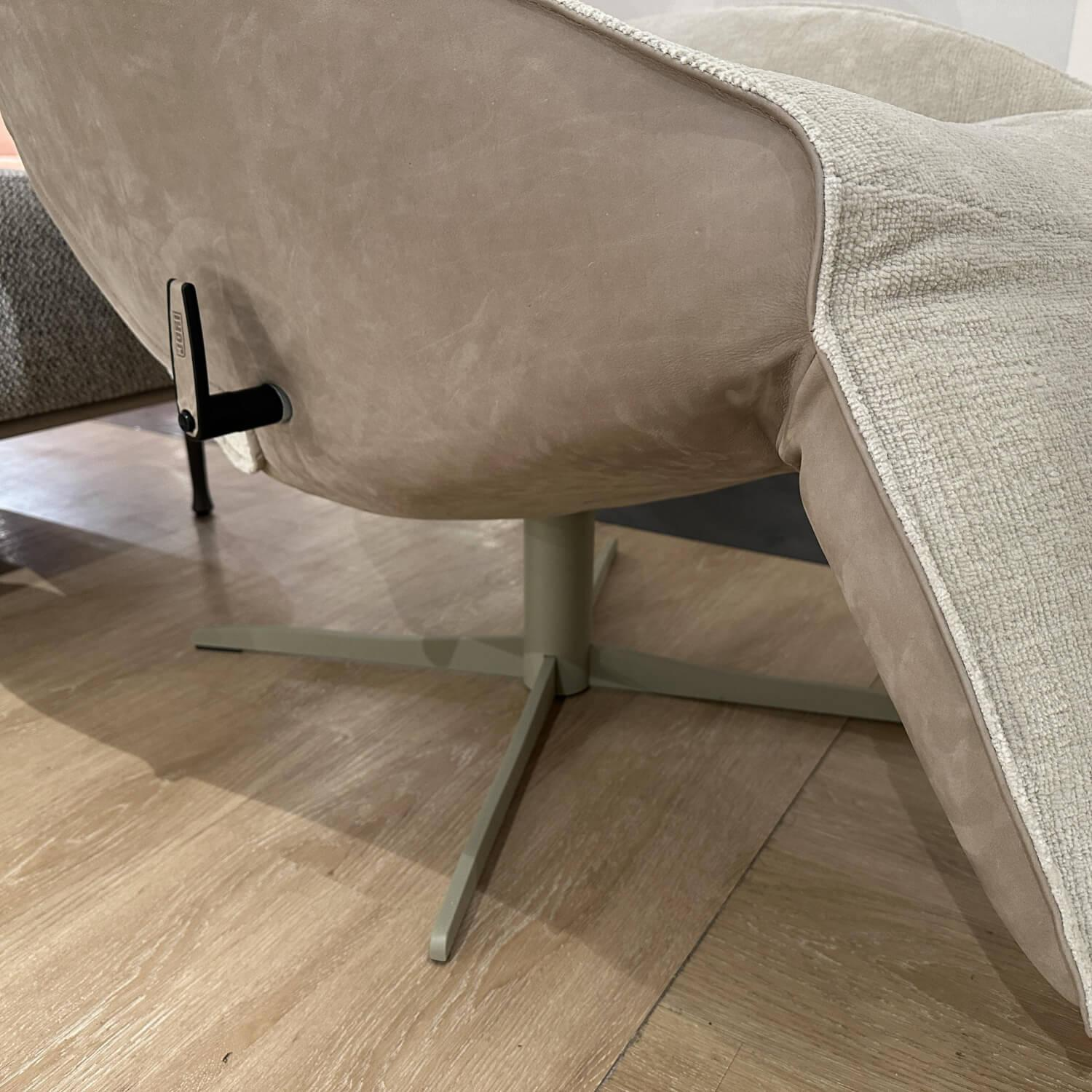 Jori - Relaxsessel Daydreamer Textil Leder Innen Mumble Außen Nubukleder Creme - 4