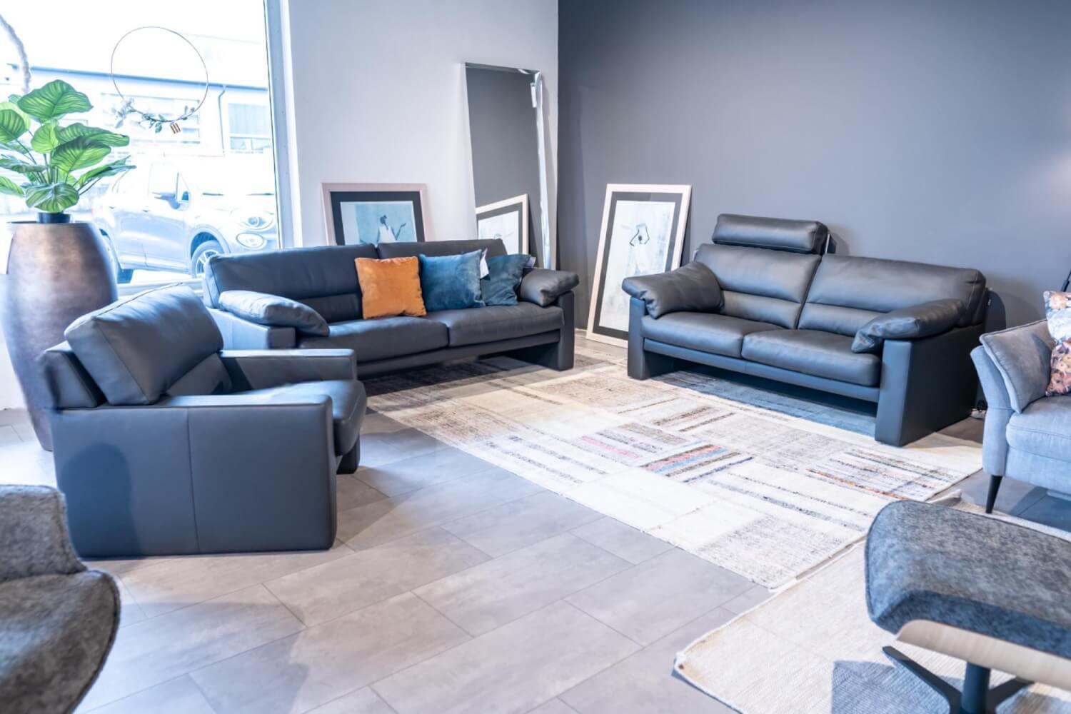 Erpo - Polstergarnitur Leder 43 059 Braun Inklusive Kopfstütze 2 Sofas 1 Sessel - 2