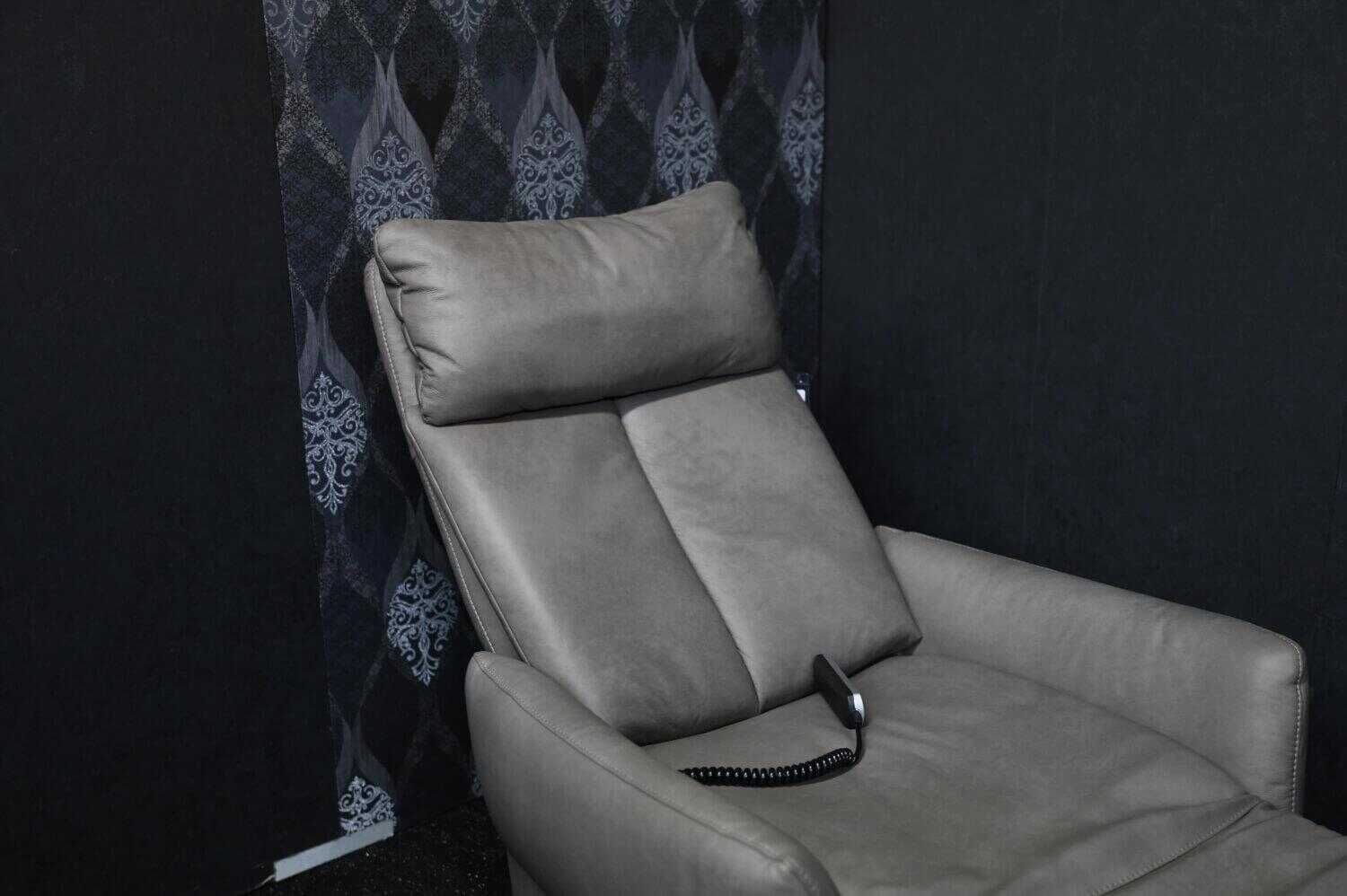 Sessel Sitzgefühl Relaxx Leder Evita Smoke Sternfuß Schwarz Matt
