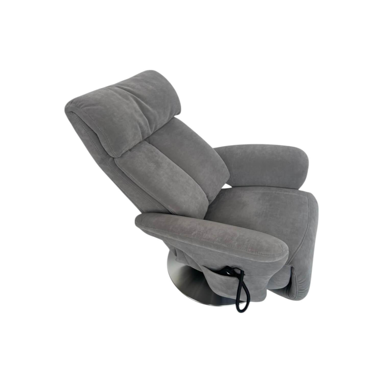 himolla - Relaxsessel 7627 XS Stoff Nuvano Stein Grau Drehteller Edelstahl Mit Elektrischer Aufstehhilfe - 6