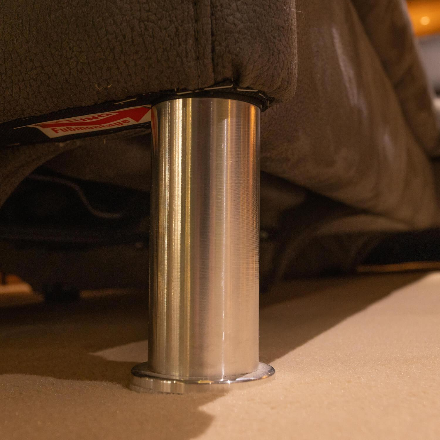 Steinpol - Ecksofa Relaxa 5 0 Stoff Herkules Steel 44 D Schwarz Aluminium Säulenfuß - 5