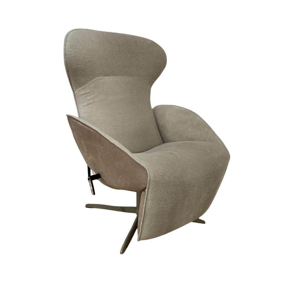 Jori - Relaxsessel Daydreamer Textil Leder Innen Mumble Außen Nubukleder Creme - 1