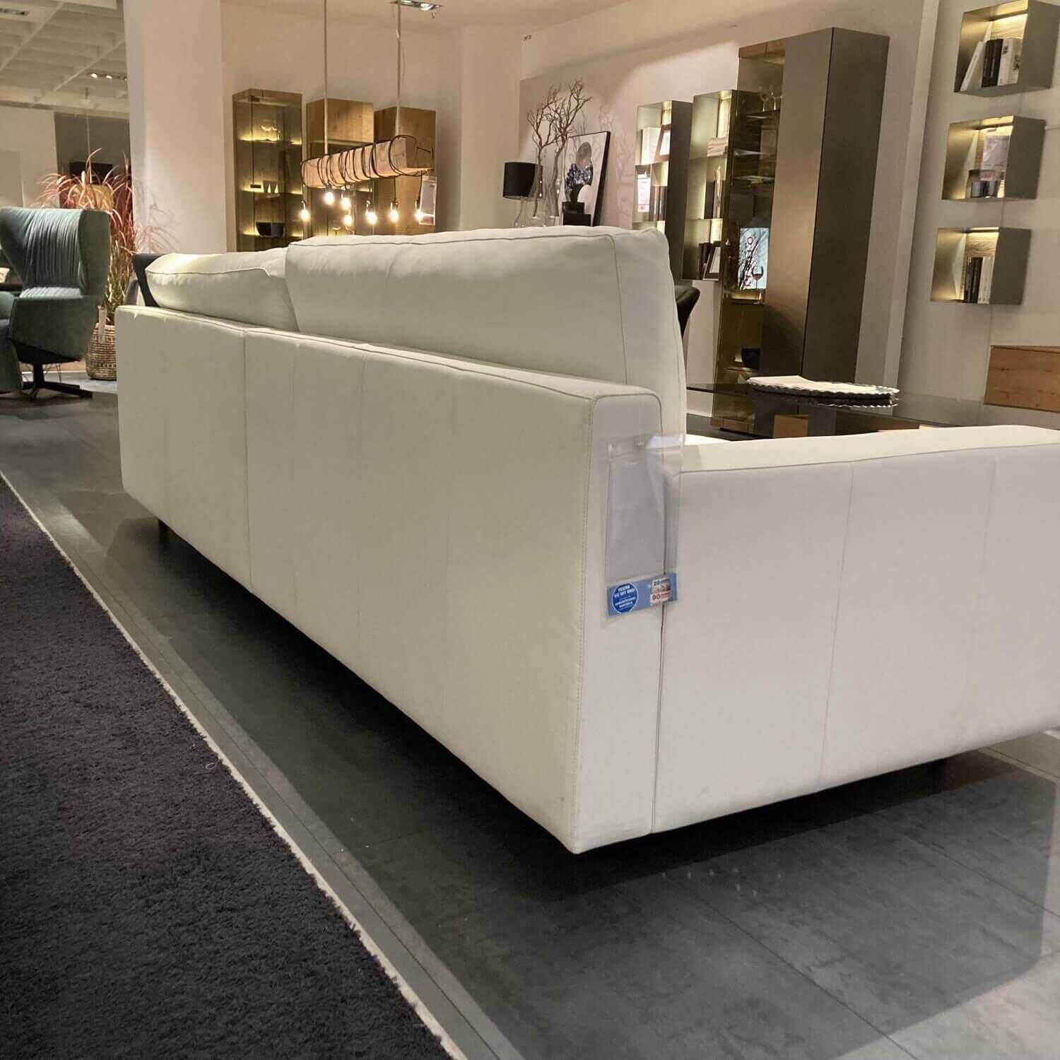 TM Collections - Sofa Rendezvous Leder Duna White 02 Füße Vierkantrohr - 4