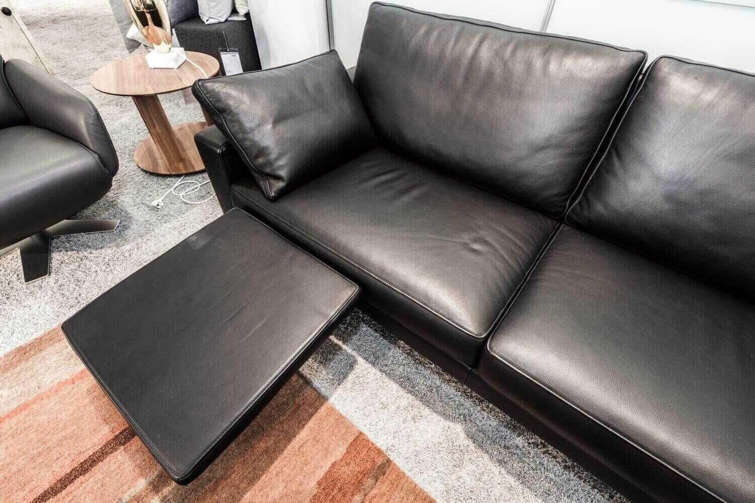 Sofa Claro in Leder Schwarz